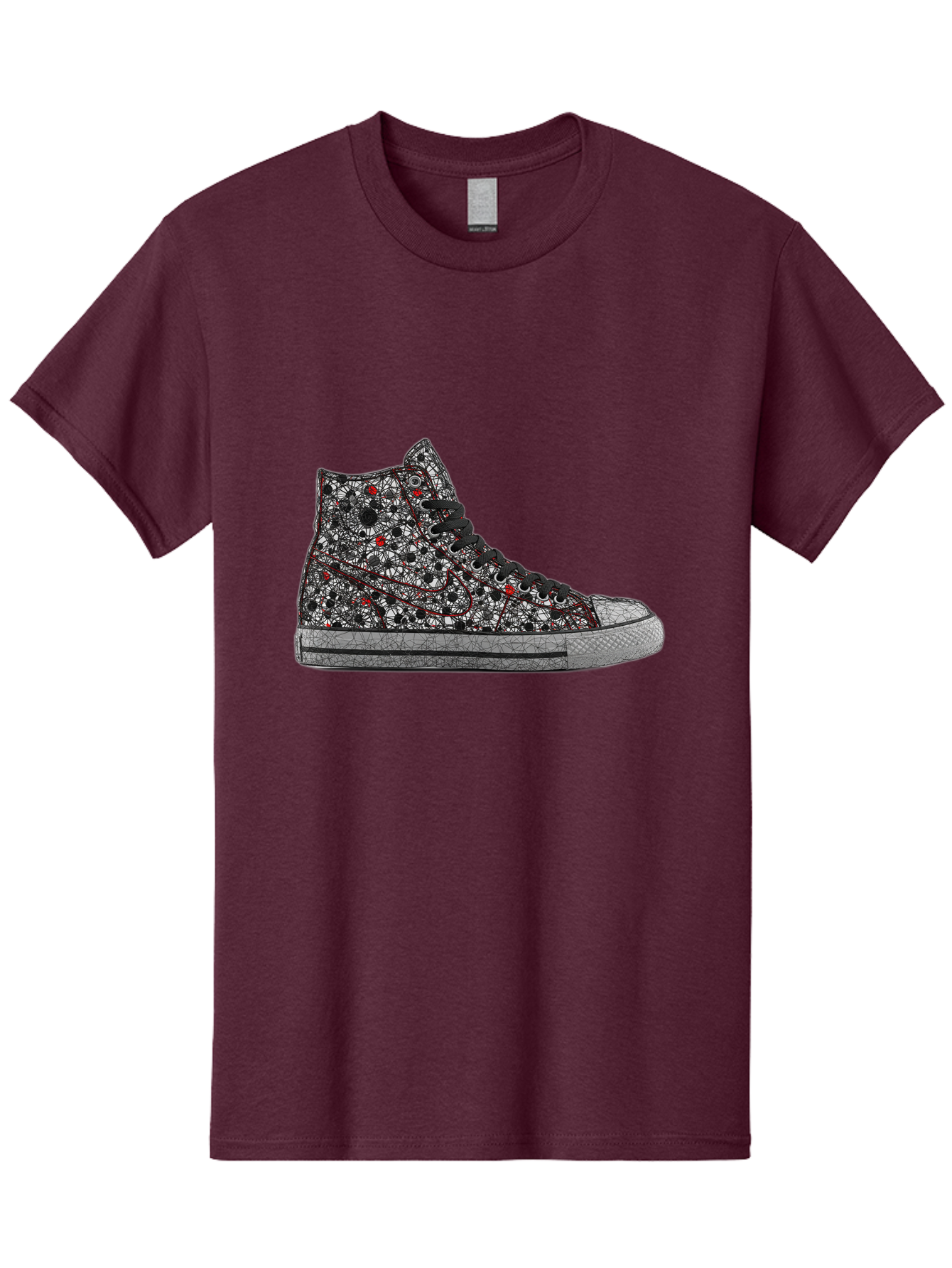 Chuck-Taylor-All-Star Men'S Graphic Tee, 100% Cotton, Comfortable Casual Summer Wear, Machine Washable, High Top Sneakers, Chunky Sole, Lace-Up Design, Floral Pattern, Bold Fashion, Statement Shoes, Converse Style, Canvas Material, Baa317 13