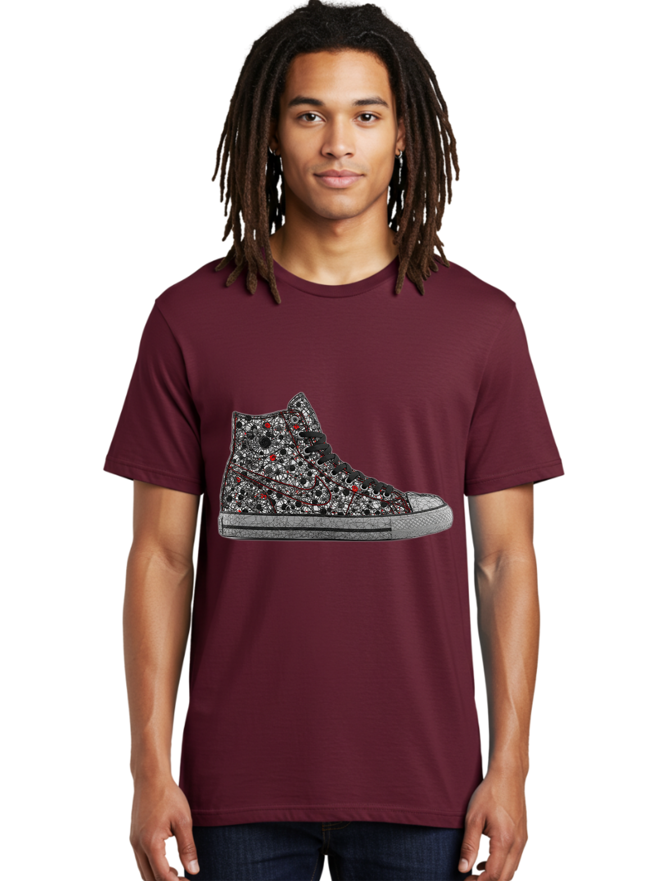Chuck-Taylor-All-Star Men'S Graphic Tee, 100% Cotton, Comfortable Casual Summer Wear, Machine Washable, High Top Sneakers, Chunky Sole, Lace-Up Design, Floral Pattern, Bold Fashion, Statement Shoes, Converse Style, Canvas Material, Baa317 14