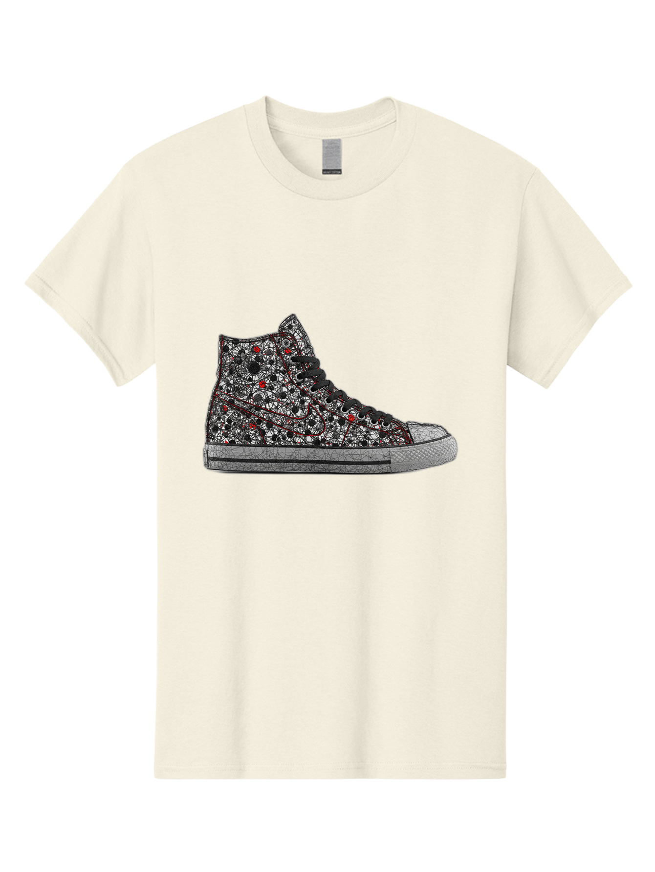 Chuck-Taylor-All-Star Men'S Graphic Tee, 100% Cotton, Comfortable Casual Summer Wear, Machine Washable, High Top Sneakers, Chunky Sole, Lace-Up Design, Floral Pattern, Bold Fashion, Statement Shoes, Converse Style, Canvas Material, Baa317