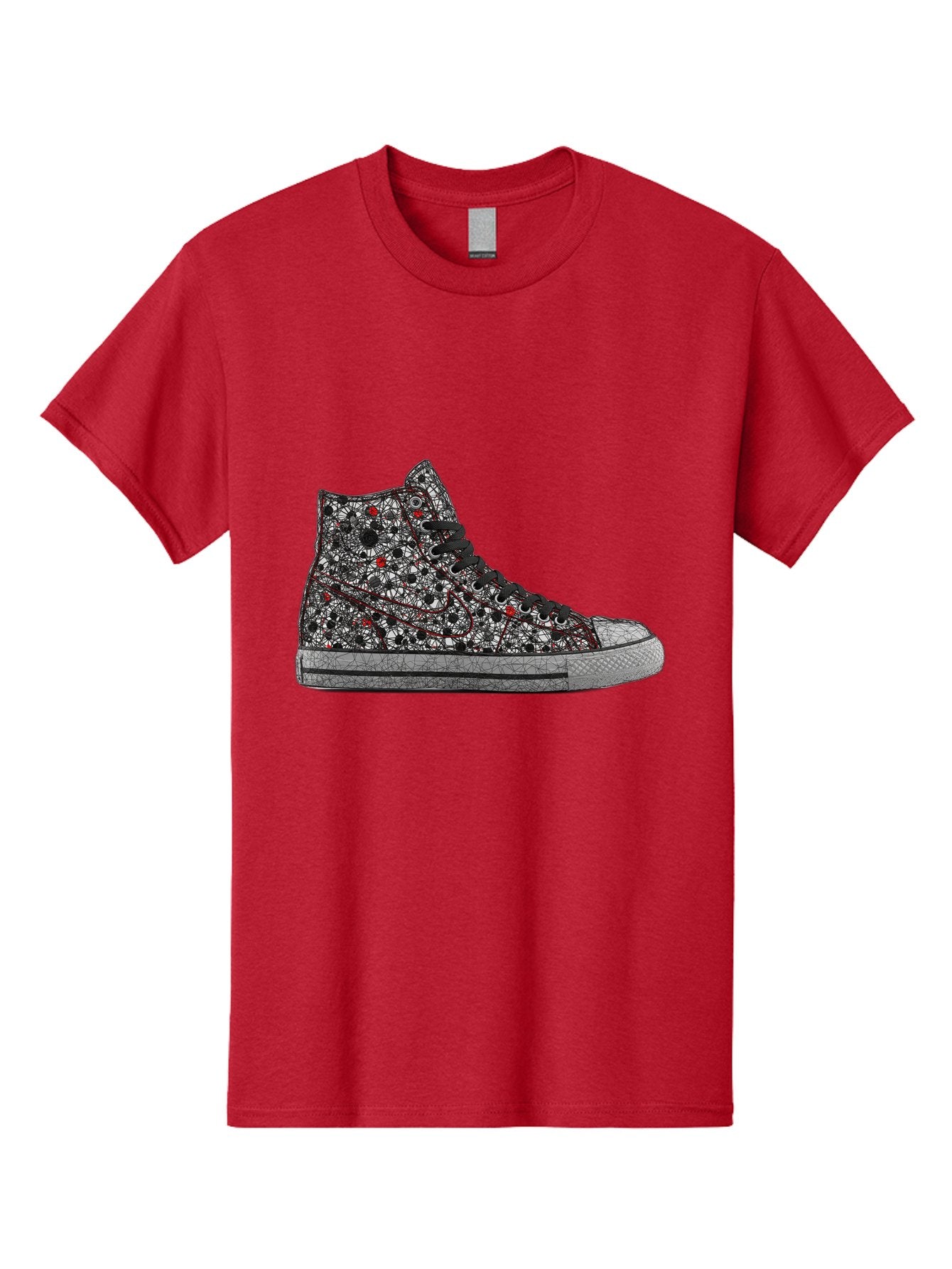 Chuck-Taylor-All-Star Men'S Graphic Tee, 100% Cotton, Comfortable Casual Summer Wear, Machine Washable, High Top Sneakers, Chunky Sole, Lace-Up Design, Floral Pattern, Bold Fashion, Statement Shoes, Converse Style, Canvas Material, Baa317 9