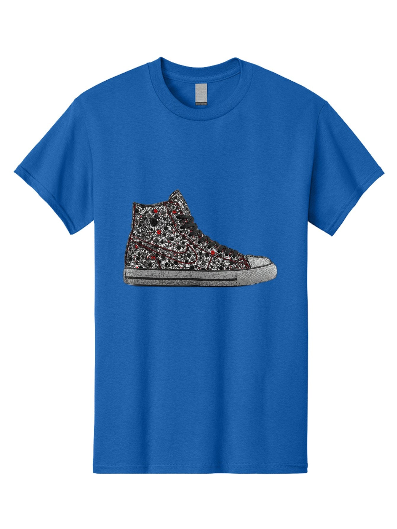 Chuck-Taylor-All-Star Men'S Graphic Tee, 100% Cotton, Comfortable Casual Summer Wear, Machine Washable, High Top Sneakers, Chunky Sole, Lace-Up Design, Floral Pattern, Bold Fashion, Statement Shoes, Converse Style, Canvas Material, Baa317