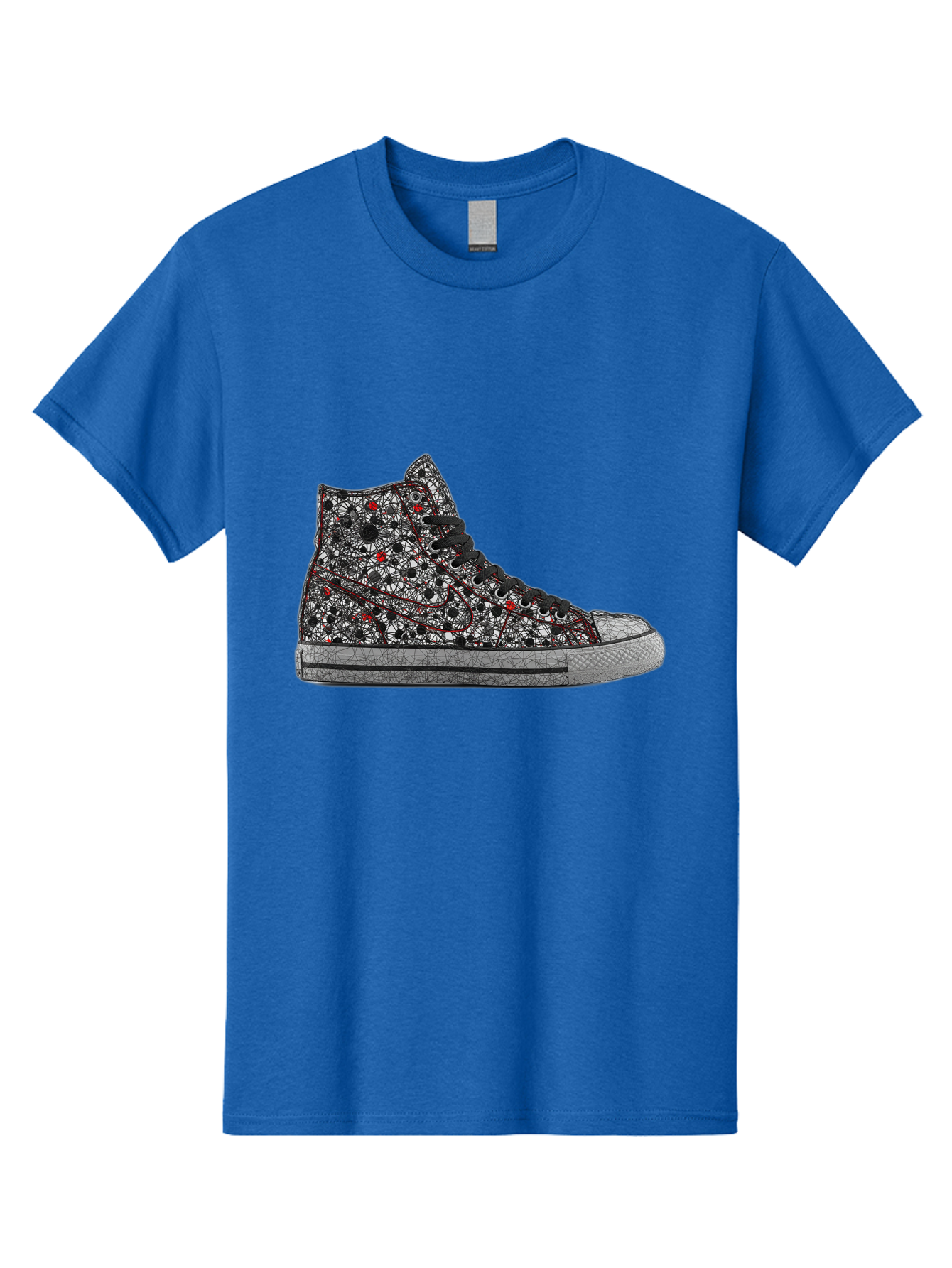 Chuck-Taylor-All-Star Men'S Graphic Tee, 100% Cotton, Comfortable Casual Summer Wear, Machine Washable, High Top Sneakers, Chunky Sole, Lace-Up Design, Floral Pattern, Bold Fashion, Statement Shoes, Converse Style, Canvas Material, Baa317 19