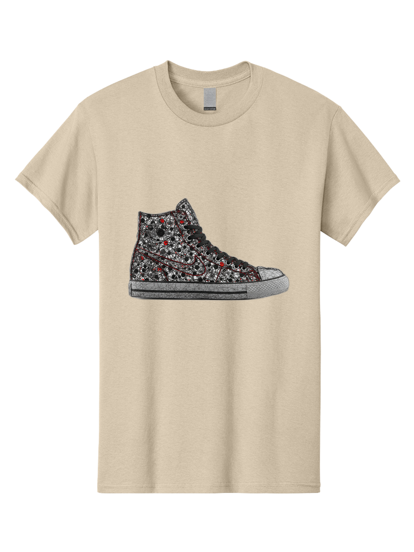Chuck-Taylor-All-Star Men'S Graphic Tee, 100% Cotton, Comfortable Casual Summer Wear, Machine Washable, High Top Sneakers, Chunky Sole, Lace-Up Design, Floral Pattern, Bold Fashion, Statement Shoes, Converse Style, Canvas Material, Baa317 3
