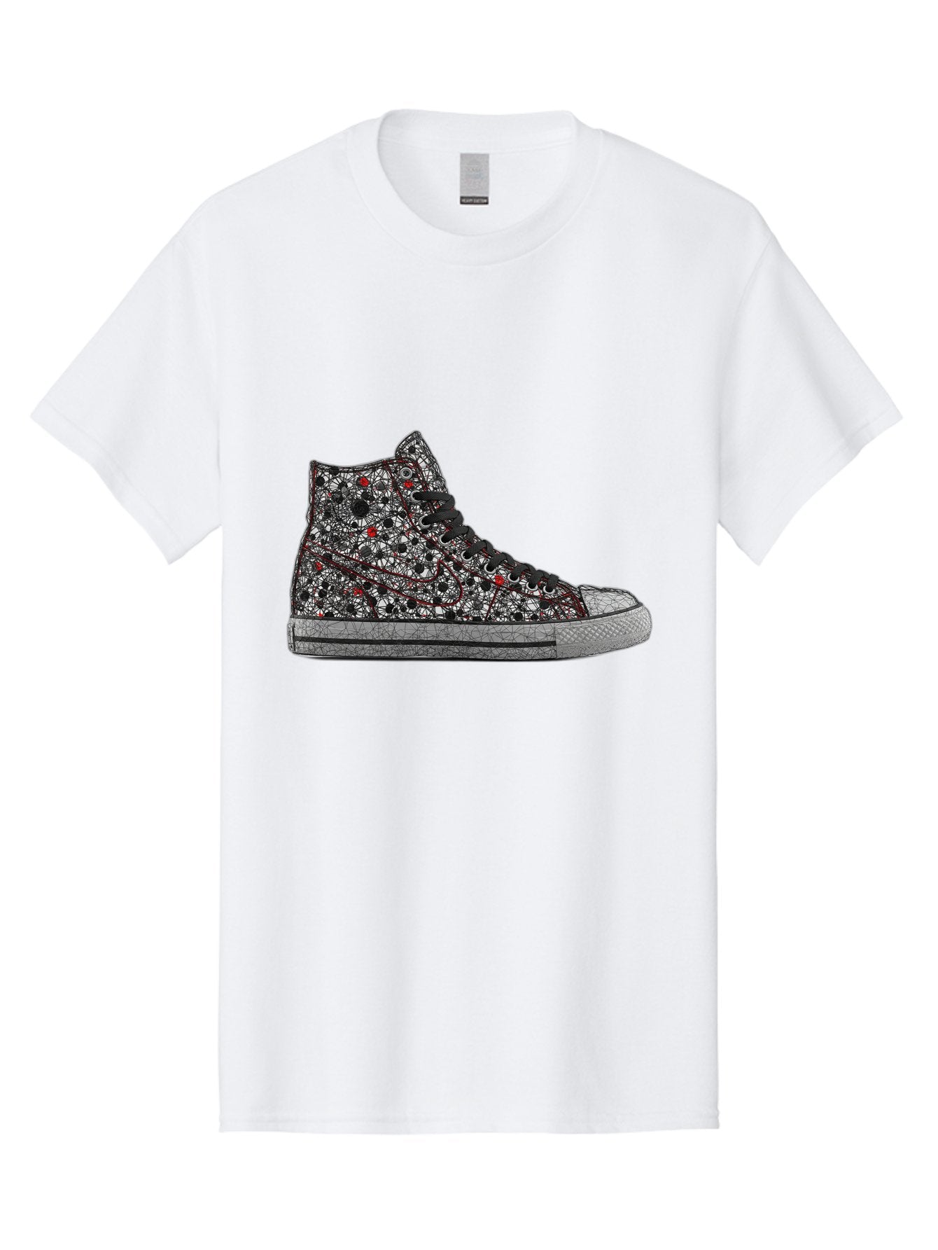 Chuck-Taylor-All-Star Men'S Graphic Tee, 100% Cotton, Comfortable Casual Summer Wear, Machine Washable, High Top Sneakers, Chunky Sole, Lace-Up Design, Floral Pattern, Bold Fashion, Statement Shoes, Converse Style, Canvas Material, Baa317 13