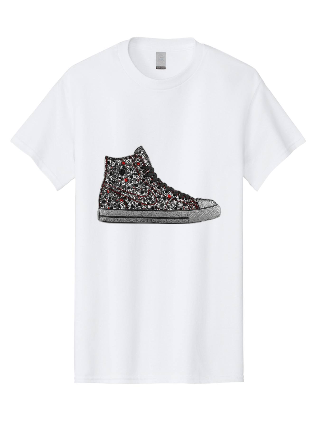 Chuck-Taylor-All-Star Men'S Graphic Tee, 100% Cotton, Comfortable Casual Summer Wear, Machine Washable, High Top Sneakers, Chunky Sole, Lace-Up Design, Floral Pattern, Bold Fashion, Statement Shoes, Converse Style, Canvas Material, Baa317 29