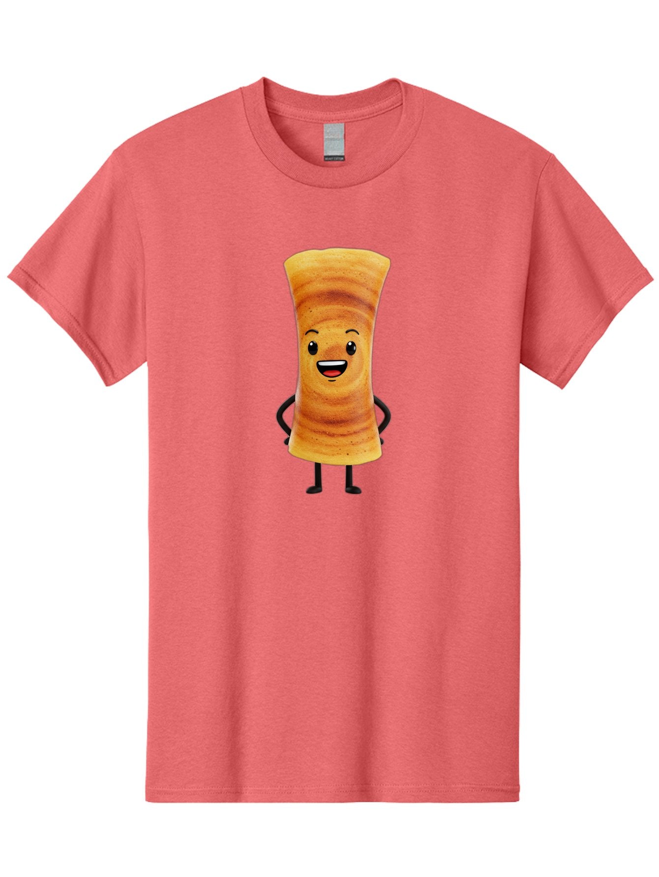 Cinnamon-Roll Men'S Graphic Tee, 100% Cotton, Comfortable Casual Summer Wear, Machine Washable, Cinnamon Roll Mascot, Smiling Pastry, Cartoon Food Character, Happy Baked Goods, Sweet Treat Personality, Adorable Dessert Icon, Baa318