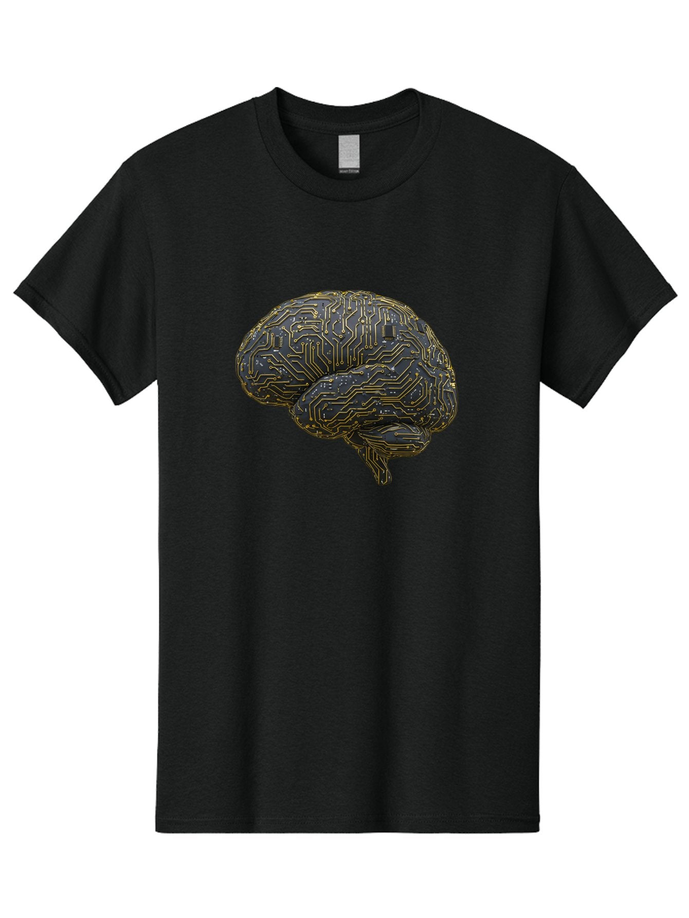 Circuit-Brain Men'S Graphic Tee, 100% Cotton, Comfortable Casual Summer Wear, Machine Washable, Human Brain, Circuit Board, Artificial Intelligence, Neural Networks, Cognitive Computing, Machine Learning, Futuristic Technology Baa319