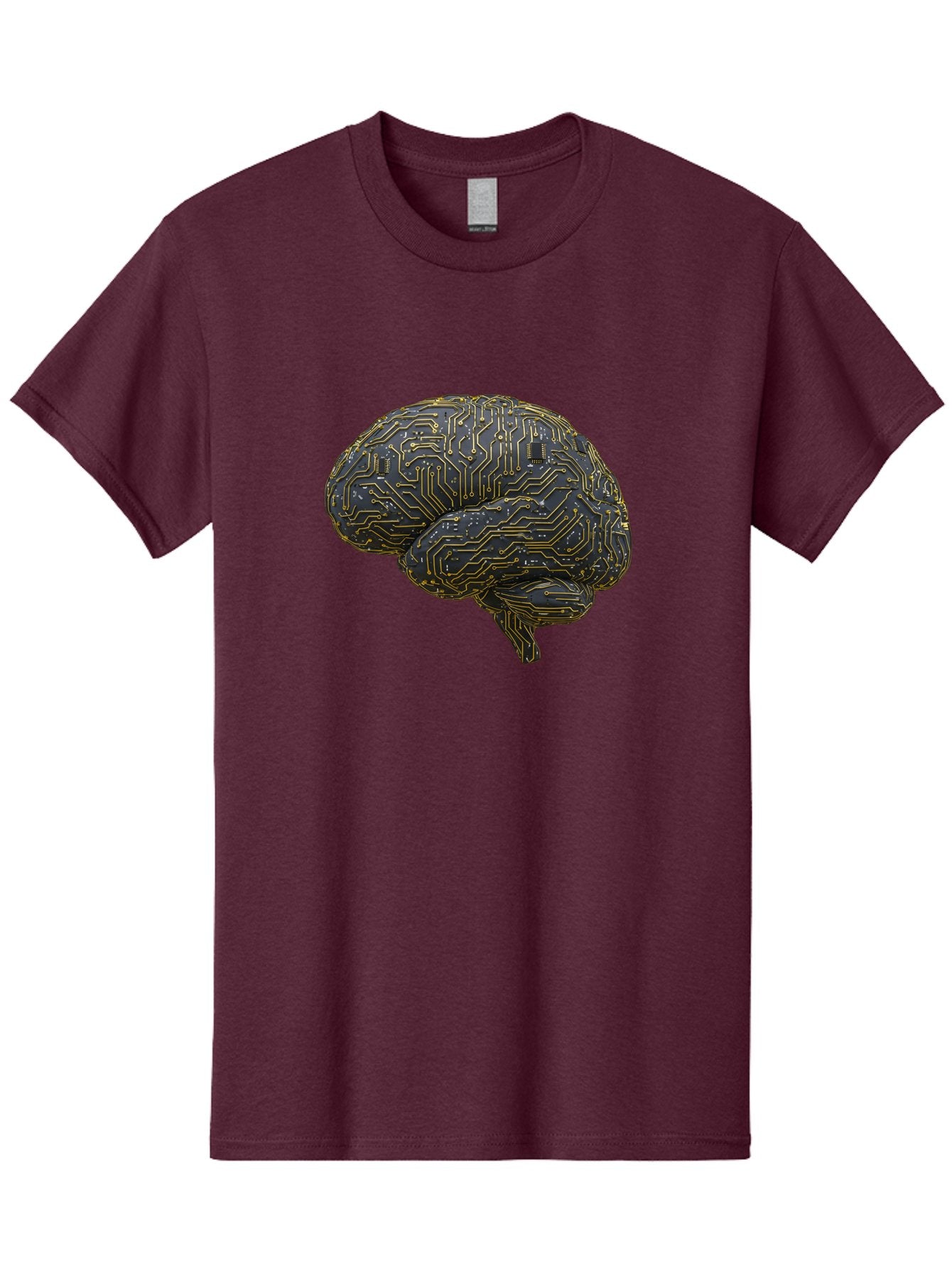 Circuit-Brain Men'S Graphic Tee, 100% Cotton, Comfortable Casual Summer Wear, Machine Washable, Human Brain, Circuit Board, Artificial Intelligence, Neural Networks, Cognitive Computing, Machine Learning, Futuristic Technology Baa319 10