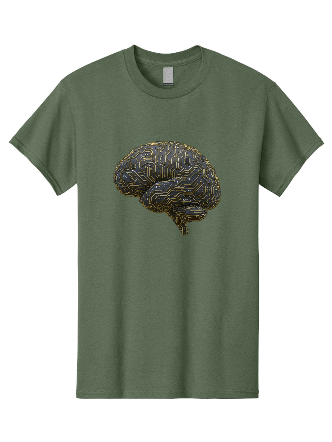 Circuit-Brain Men'S Graphic Tee, 100% Cotton, Comfortable Casual Summer Wear, Machine Washable, Human Brain, Circuit Board, Artificial Intelligence, Neural Networks, Cognitive Computing, Machine Learning, Futuristic Technology Baa319 5