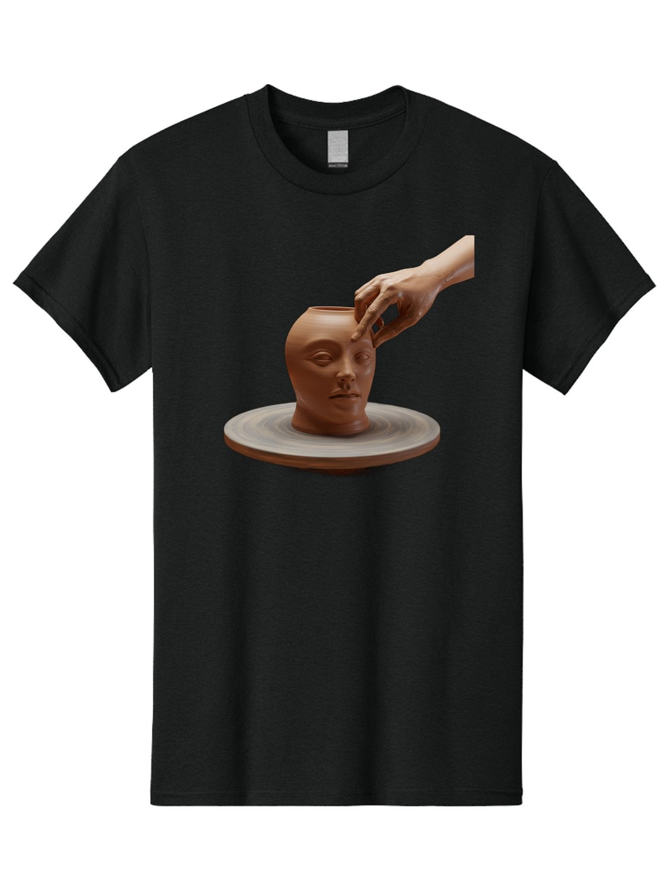 Clay-Head-Vessel Men'S Graphic Tee, 100% Cotton, Comfortable Casual Summer Wear, Machine Washable, Clay Head Vase, Pottery Wheel, Creative Process, Handmade, Artisanal Craft, Shaping Clay, Artistic Expression, Creative Art Baa323 15