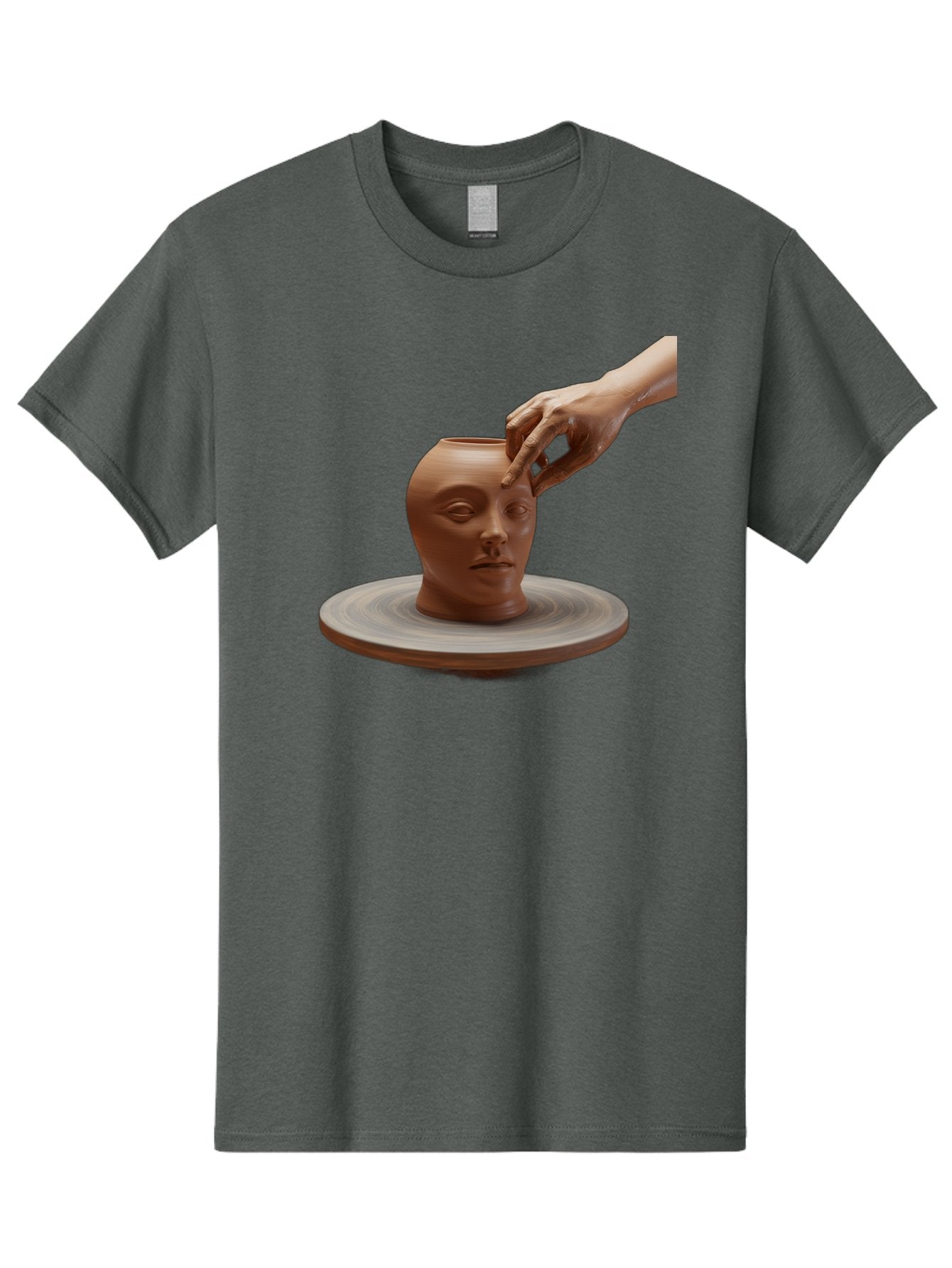 Clay-Head-Vessel Men'S Graphic Tee, 100% Cotton, Comfortable Casual Summer Wear, Machine Washable, Clay Head Vase, Pottery Wheel, Creative Process, Handmade, Artisanal Craft, Shaping Clay, Artistic Expression, Creative Art Baa323 9
