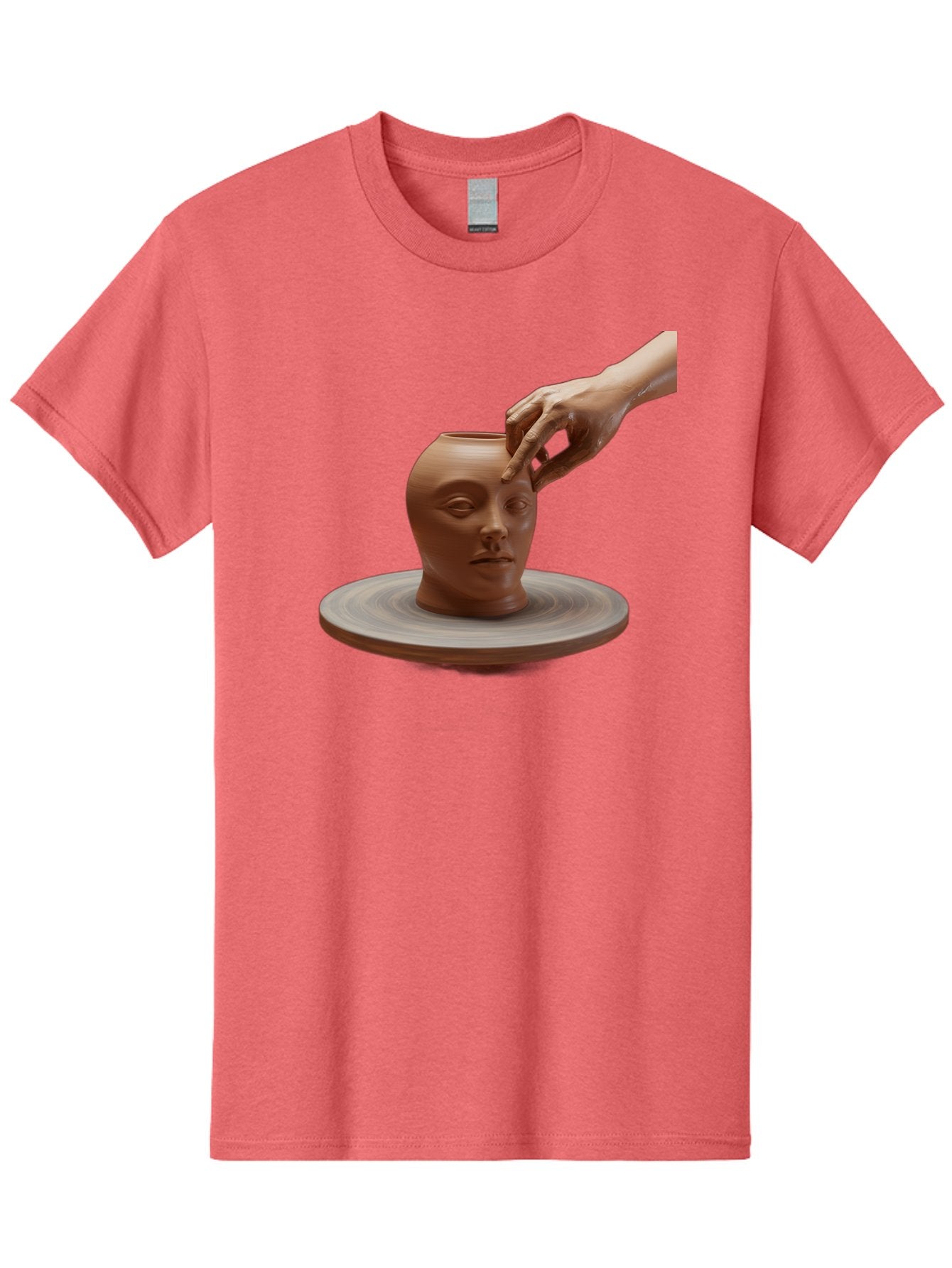 Clay-Head-Vessel Men'S Graphic Tee, 100% Cotton, Comfortable Casual Summer Wear, Machine Washable, Clay Head Vase, Pottery Wheel, Creative Process, Handmade, Artisanal Craft, Shaping Clay, Artistic Expression, Creative Art Baa323 8