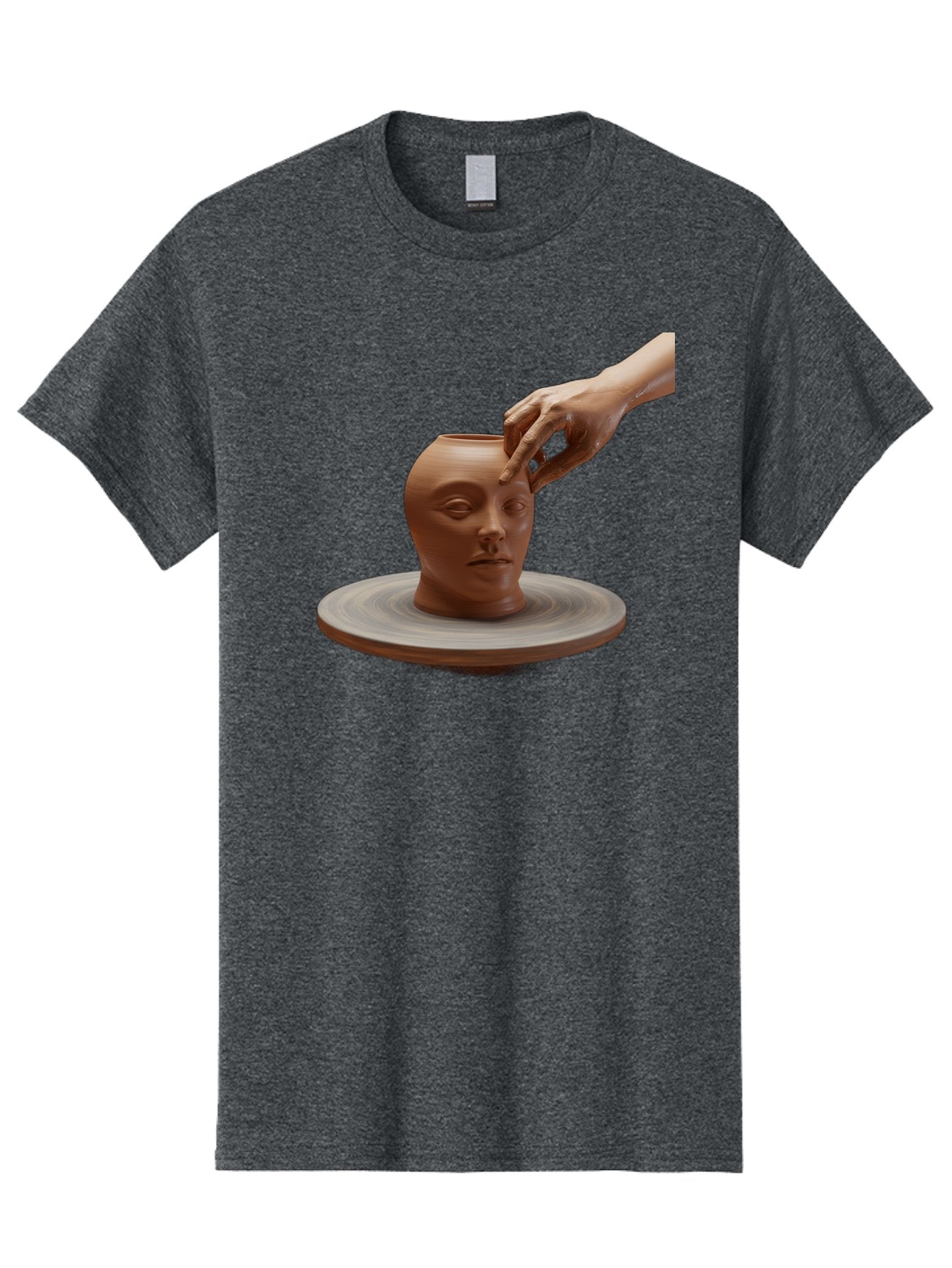 Clay-Head-Vessel Men'S Graphic Tee, 100% Cotton, Comfortable Casual Summer Wear, Machine Washable, Clay Head Vase, Pottery Wheel, Creative Process, Handmade, Artisanal Craft, Shaping Clay, Artistic Expression, Creative Art Baa323 7