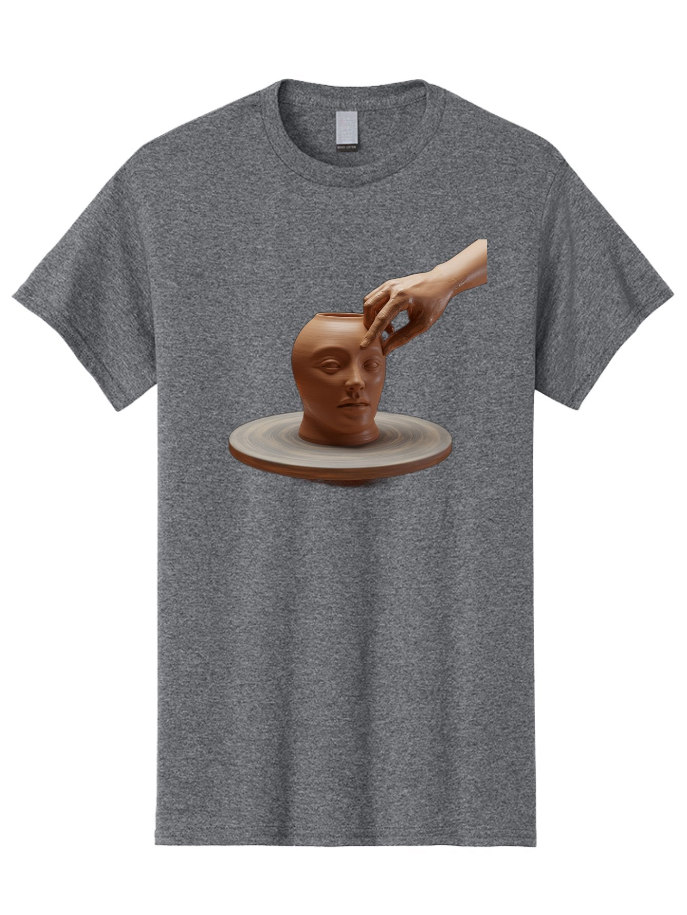 Clay-Head-Vessel Men'S Graphic Tee, 100% Cotton, Comfortable Casual Summer Wear, Machine Washable, Clay Head Vase, Pottery Wheel, Creative Process, Handmade, Artisanal Craft, Shaping Clay, Artistic Expression, Creative Art Baa323 5