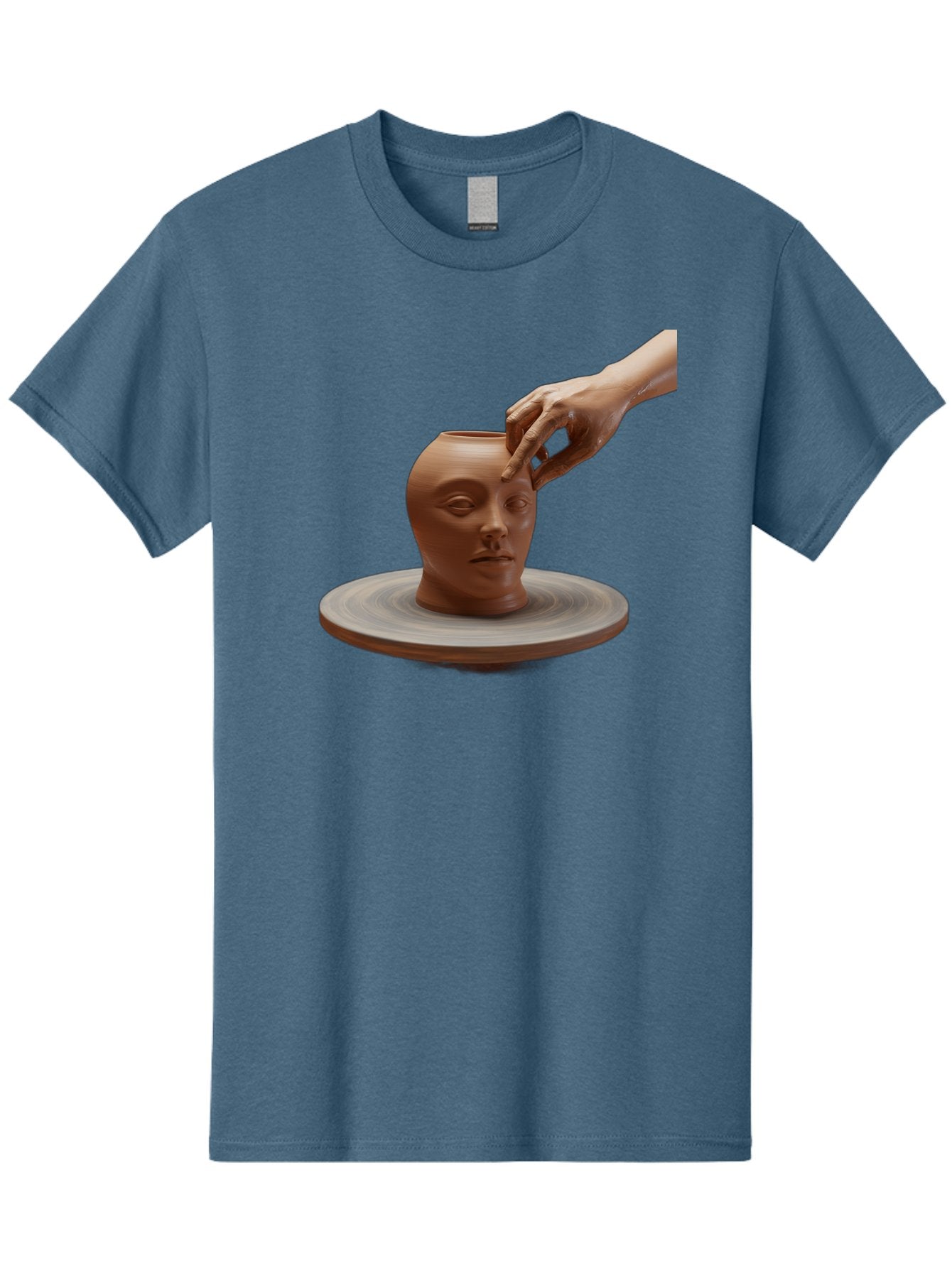 Clay-Head-Vessel Men'S Graphic Tee, 100% Cotton, Comfortable Casual Summer Wear, Machine Washable, Clay Head Vase, Pottery Wheel, Creative Process, Handmade, Artisanal Craft, Shaping Clay, Artistic Expression, Creative Art Baa323 14