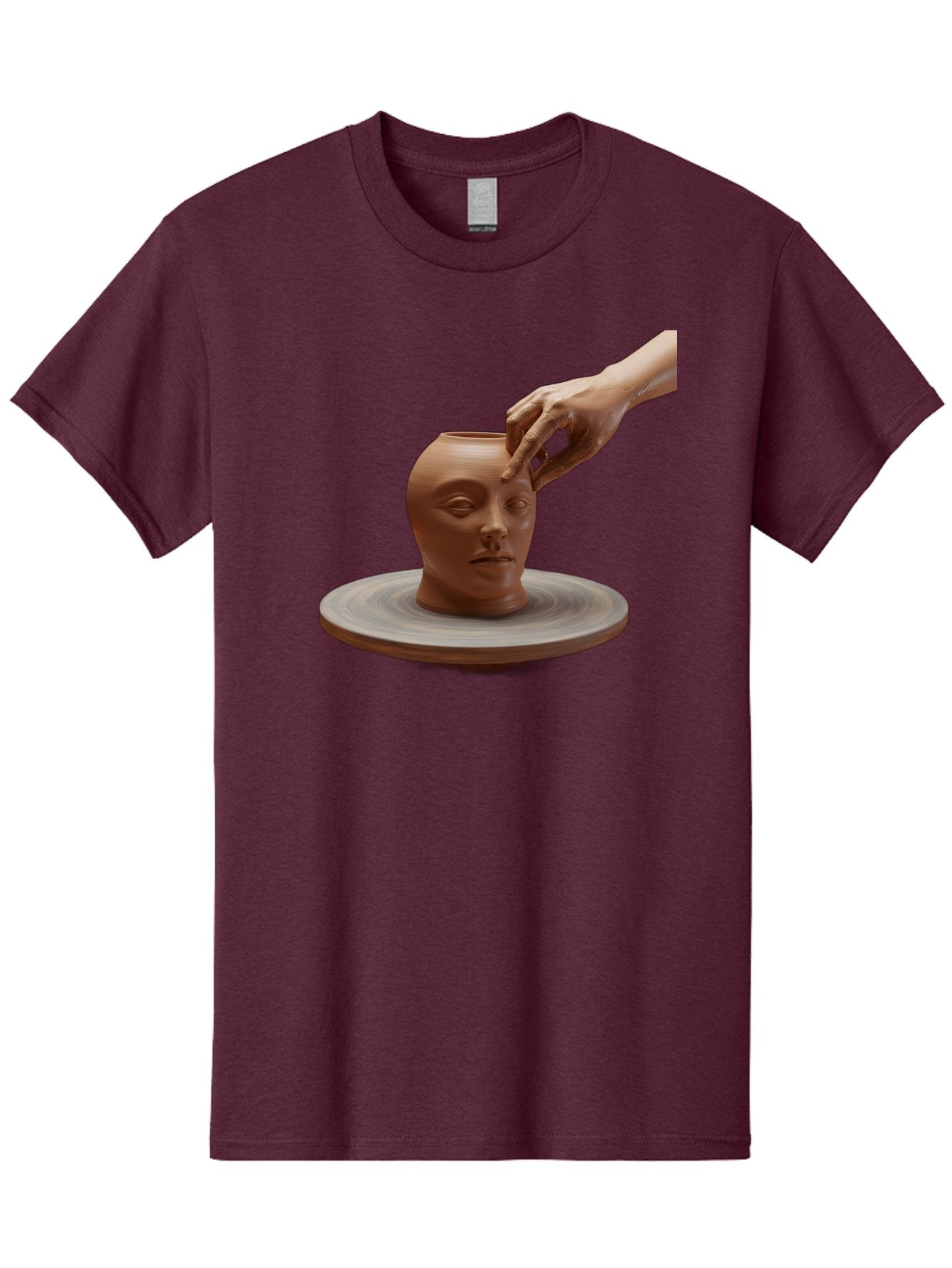 Clay-Head-Vessel Men'S Graphic Tee, 100% Cotton, Comfortable Casual Summer Wear, Machine Washable, Clay Head Vase, Pottery Wheel, Creative Process, Handmade, Artisanal Craft, Shaping Clay, Artistic Expression, Creative Art Baa323 13