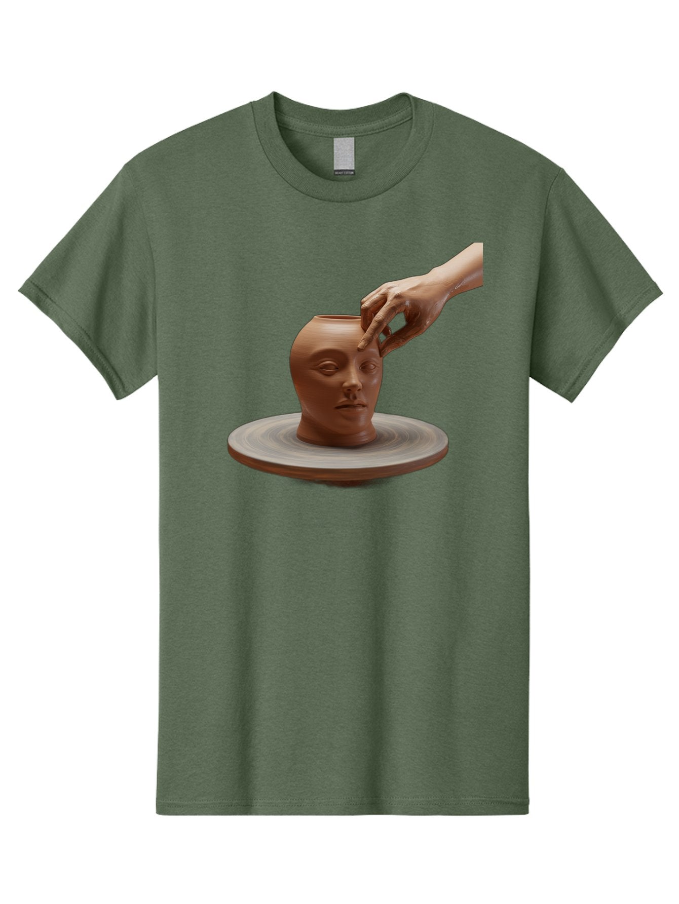 Clay-Head-Vessel Men'S Graphic Tee, 100% Cotton, Comfortable Casual Summer Wear, Machine Washable, Clay Head Vase, Pottery Wheel, Creative Process, Handmade, Artisanal Craft, Shaping Clay, Artistic Expression, Creative Art Baa323 6