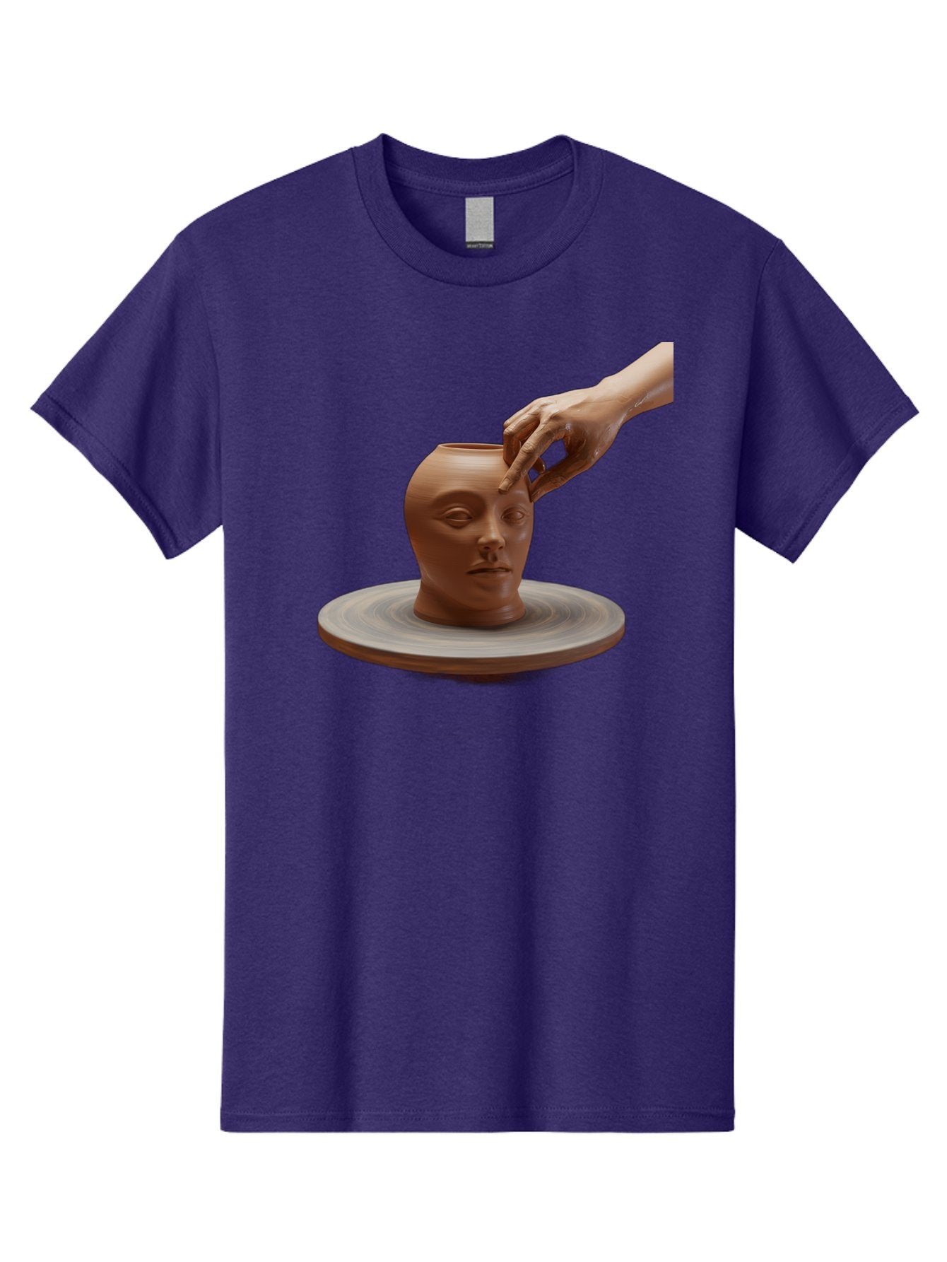 Clay-Head-Vessel Men'S Graphic Tee, 100% Cotton, Comfortable Casual Summer Wear, Machine Washable, Clay Head Vase, Pottery Wheel, Creative Process, Handmade, Artisanal Craft, Shaping Clay, Artistic Expression, Creative Art Baa323 12