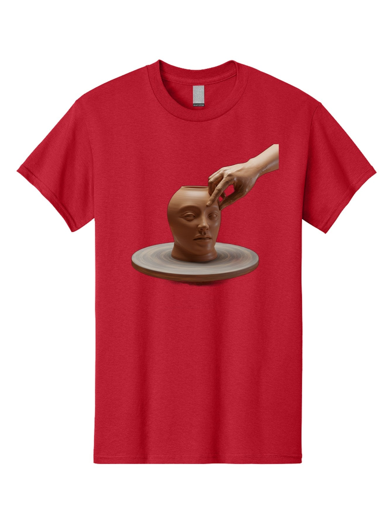 Clay-Head-Vessel Men'S Graphic Tee, 100% Cotton, Comfortable Casual Summer Wear, Machine Washable, Clay Head Vase, Pottery Wheel, Creative Process, Handmade, Artisanal Craft, Shaping Clay, Artistic Expression, Creative Art Baa323 4