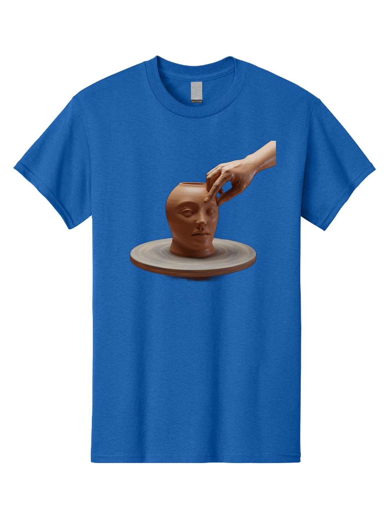 Clay-Head-Vessel Men'S Graphic Tee, 100% Cotton, Comfortable Casual Summer Wear, Machine Washable, Clay Head Vase, Pottery Wheel, Creative Process, Handmade, Artisanal Craft, Shaping Clay, Artistic Expression, Creative Art Baa323 10