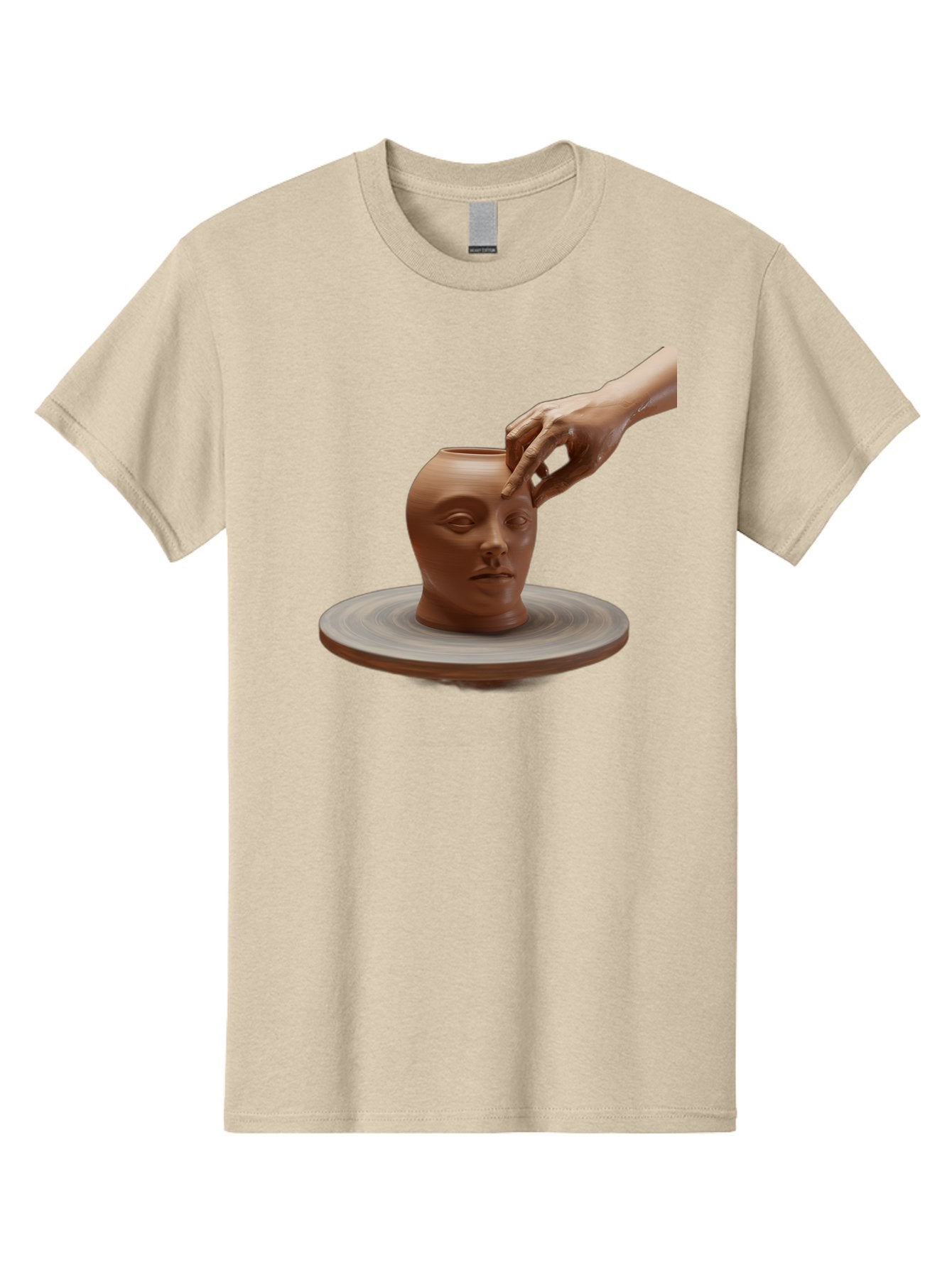 Clay-Head-Vessel Men'S Graphic Tee, 100% Cotton, Comfortable Casual Summer Wear, Machine Washable, Clay Head Vase, Pottery Wheel, Creative Process, Handmade, Artisanal Craft, Shaping Clay, Artistic Expression, Creative Art Baa323 3