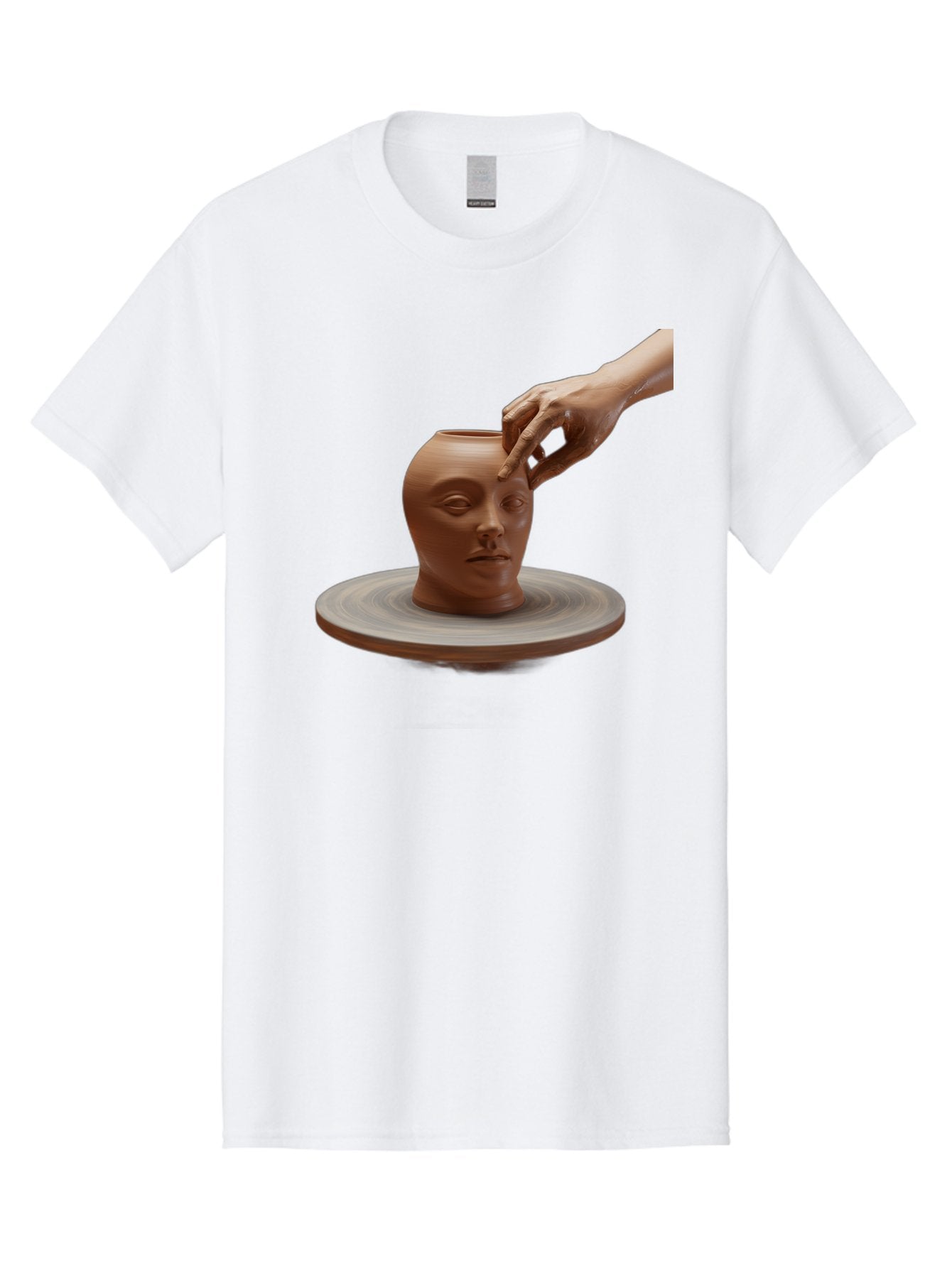 Clay-Head-Vessel Men'S Graphic Tee, 100% Cotton, Comfortable Casual Summer Wear, Machine Washable, Clay Head Vase, Pottery Wheel, Creative Process, Handmade, Artisanal Craft, Shaping Clay, Artistic Expression, Creative Art Baa323