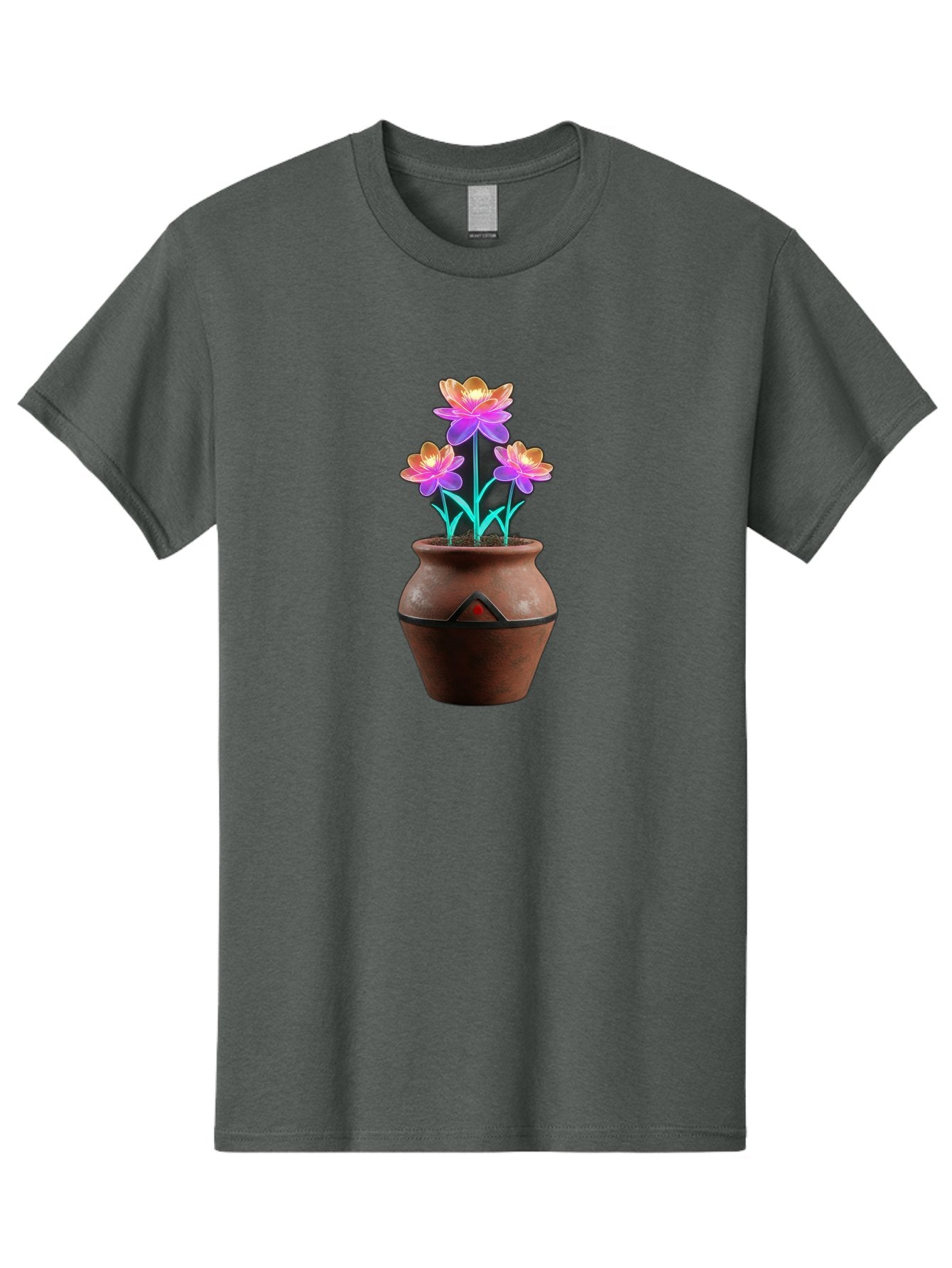 Clay-Pot-Flowers Men'S Graphic Tee, 100% Cotton, Comfortable Casual Summer Wear, Machine Washable, Colorful Flowers, Pink Petals, Orange Center, Clay Pot, Terracotta, Floral Arrangement, Vibrant Colors, Decorative Pot, Flower Bouquet Baa324 10