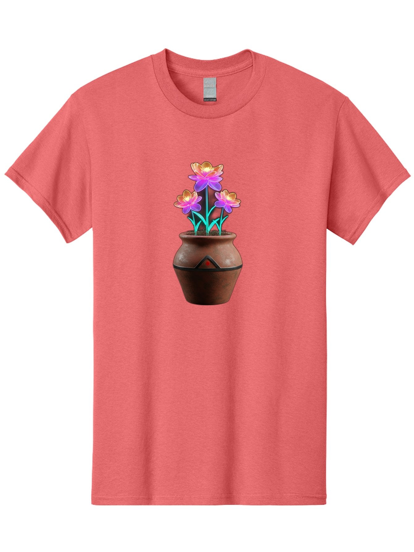 Clay-Pot-Flowers Men'S Graphic Tee, 100% Cotton, Comfortable Casual Summer Wear, Machine Washable, Colorful Flowers, Pink Petals, Orange Center, Clay Pot, Terracotta, Floral Arrangement, Vibrant Colors, Decorative Pot, Flower Bouquet Baa324 13