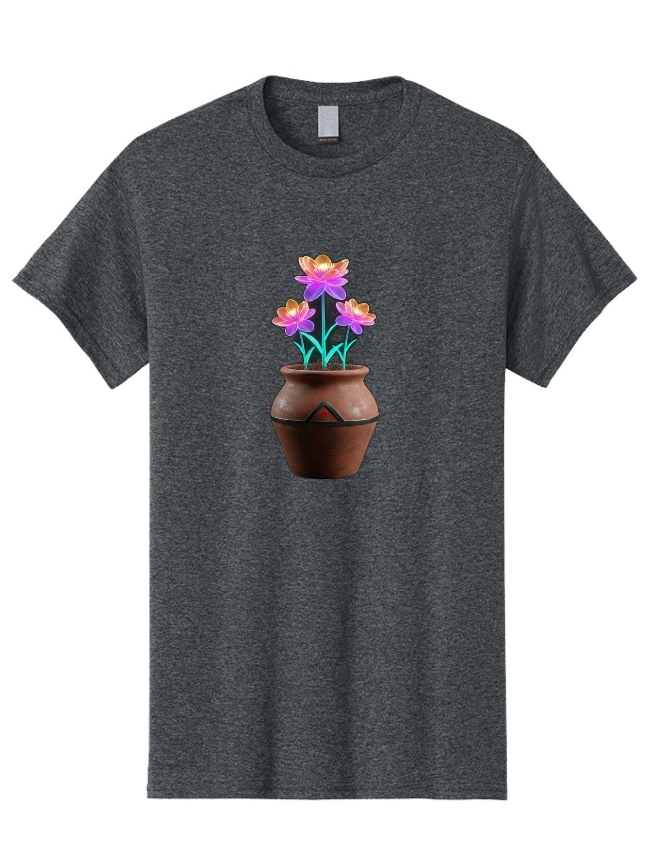 Clay-Pot-Flowers Men'S Graphic Tee, 100% Cotton, Comfortable Casual Summer Wear, Machine Washable, Colorful Flowers, Pink Petals, Orange Center, Clay Pot, Terracotta, Floral Arrangement, Vibrant Colors, Decorative Pot, Flower Bouquet Baa324 9