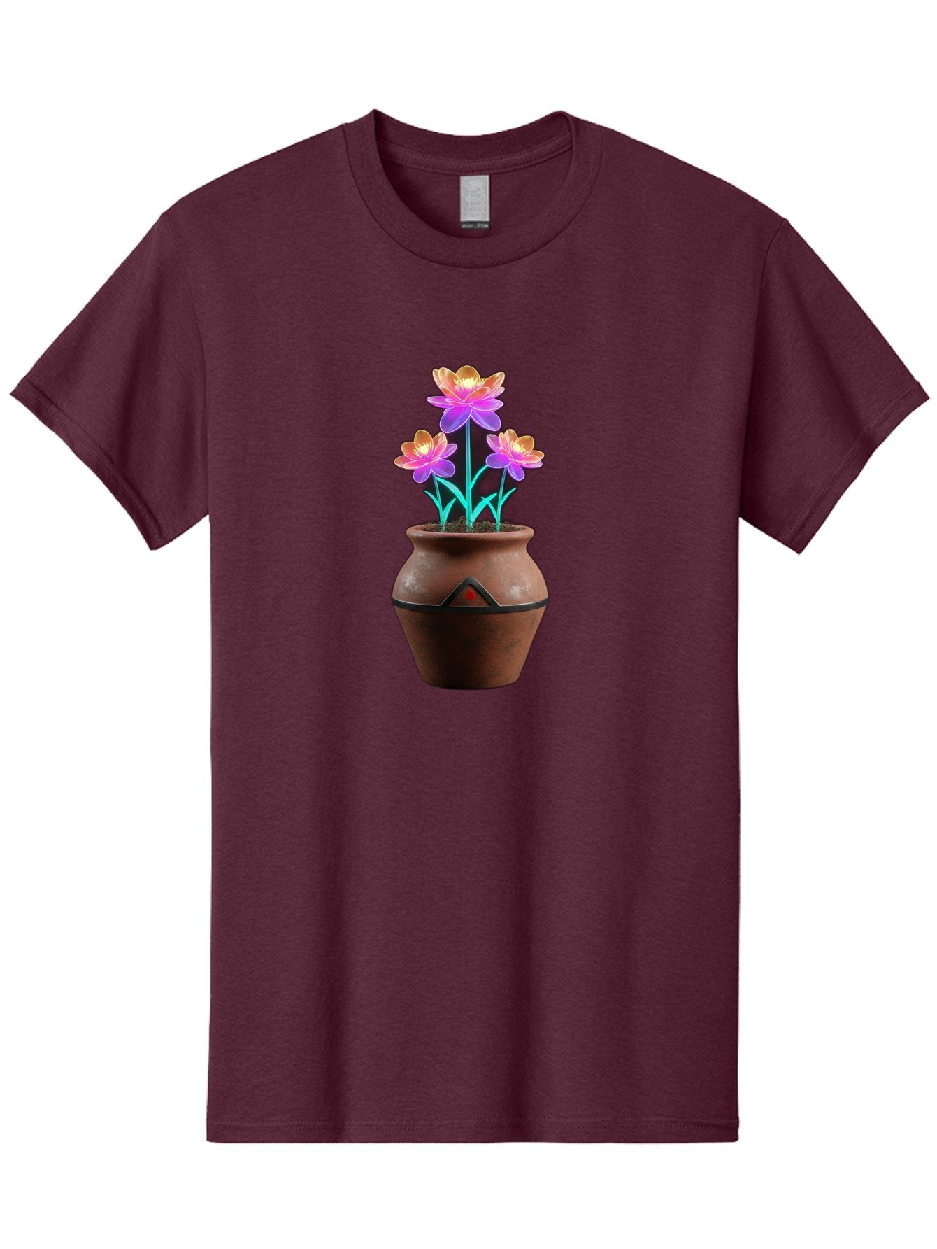 Clay-Pot-Flowers Men'S Graphic Tee, 100% Cotton, Comfortable Casual Summer Wear, Machine Washable, Colorful Flowers, Pink Petals, Orange Center, Clay Pot, Terracotta, Floral Arrangement, Vibrant Colors, Decorative Pot, Flower Bouquet Baa324 4