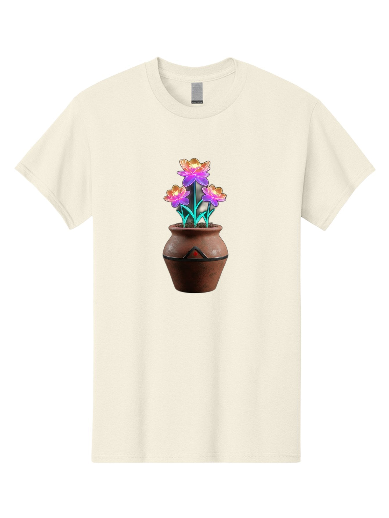 Clay-Pot-Flowers Men'S Graphic Tee, 100% Cotton, Comfortable Casual Summer Wear, Machine Washable, Colorful Flowers, Pink Petals, Orange Center, Clay Pot, Terracotta, Floral Arrangement, Vibrant Colors, Decorative Pot, Flower Bouquet Baa324 5
