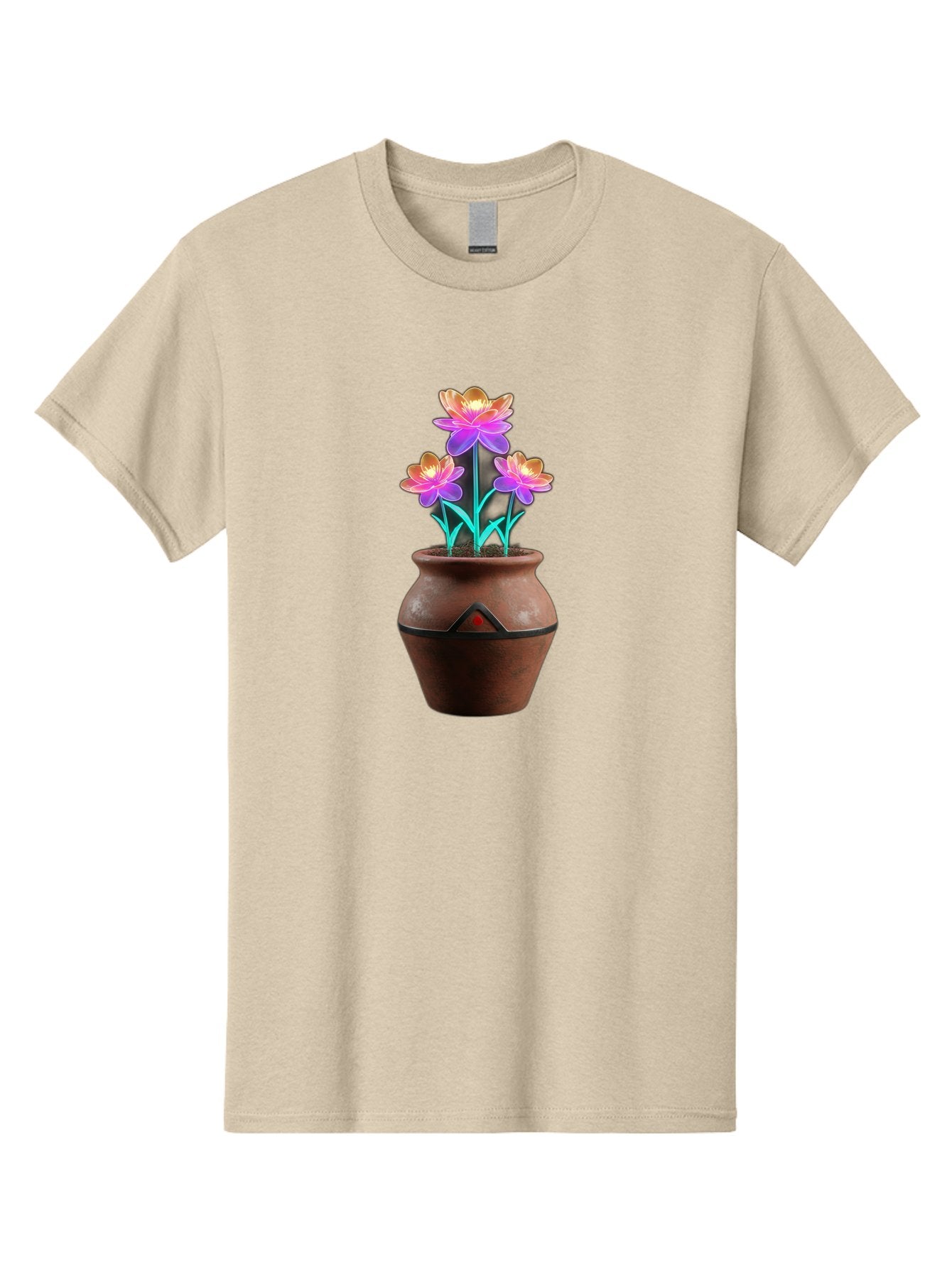 Clay-Pot-Flowers Men'S Graphic Tee, 100% Cotton, Comfortable Casual Summer Wear, Machine Washable, Colorful Flowers, Pink Petals, Orange Center, Clay Pot, Terracotta, Floral Arrangement, Vibrant Colors, Decorative Pot, Flower Bouquet Baa324 15