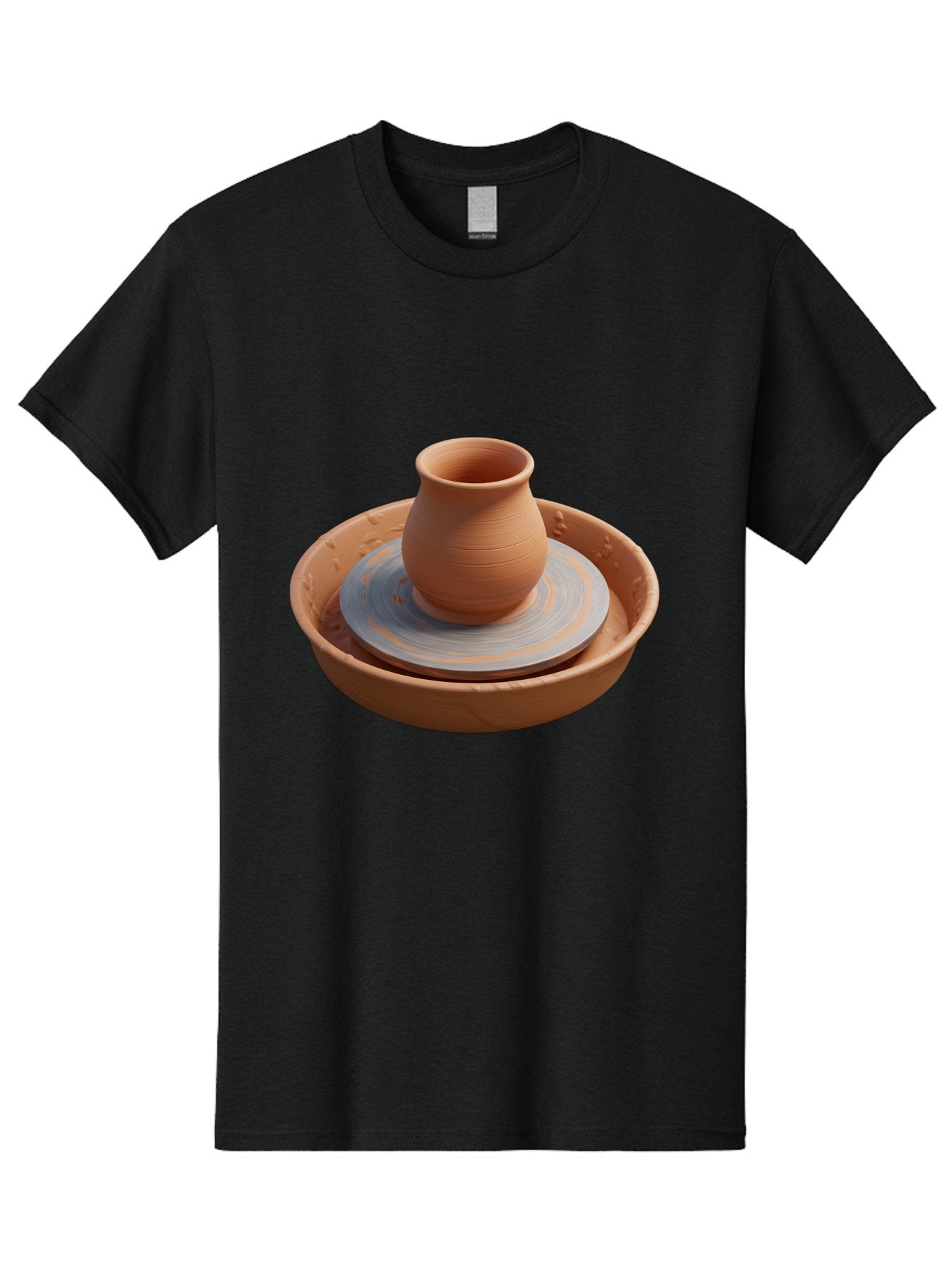 Clay-Pot-On-Pottery-Wheel Men'S Graphic Tee, 100% Cotton, Comfortable Casual Summer Wear, Machine Washable, Pottery Wheel, Clay Pot, Ceramics, Pottery Making, Handmade Crafts, Artisanal Pottery, Terracotta, Pottery Wheel Spinning Baa325 10