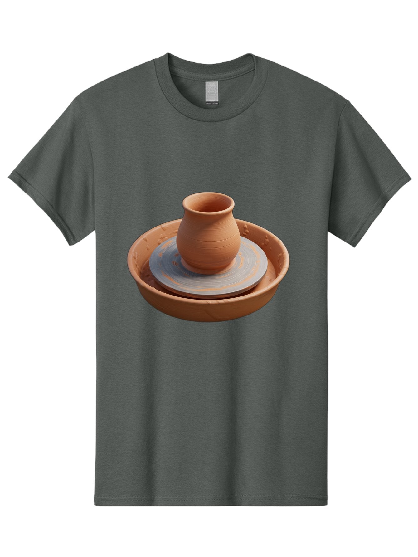 Clay-Pot-On-Pottery-Wheel Men'S Graphic Tee, 100% Cotton, Comfortable Casual Summer Wear, Machine Washable, Pottery Wheel, Clay Pot, Ceramics, Pottery Making, Handmade Crafts, Artisanal Pottery, Terracotta, Pottery Wheel Spinning Baa325 12