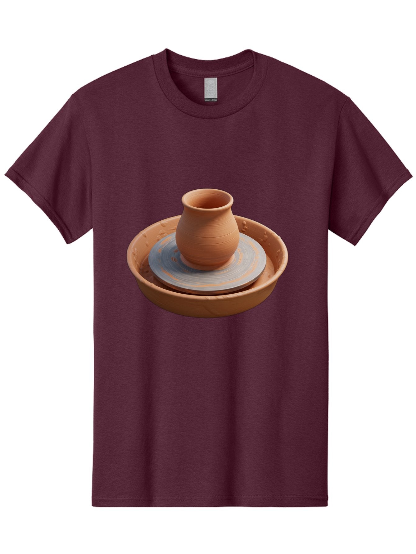 Clay-Pot-On-Pottery-Wheel Men'S Graphic Tee, 100% Cotton, Comfortable Casual Summer Wear, Machine Washable, Pottery Wheel, Clay Pot, Ceramics, Pottery Making, Handmade Crafts, Artisanal Pottery, Terracotta, Pottery Wheel Spinning Baa325 13