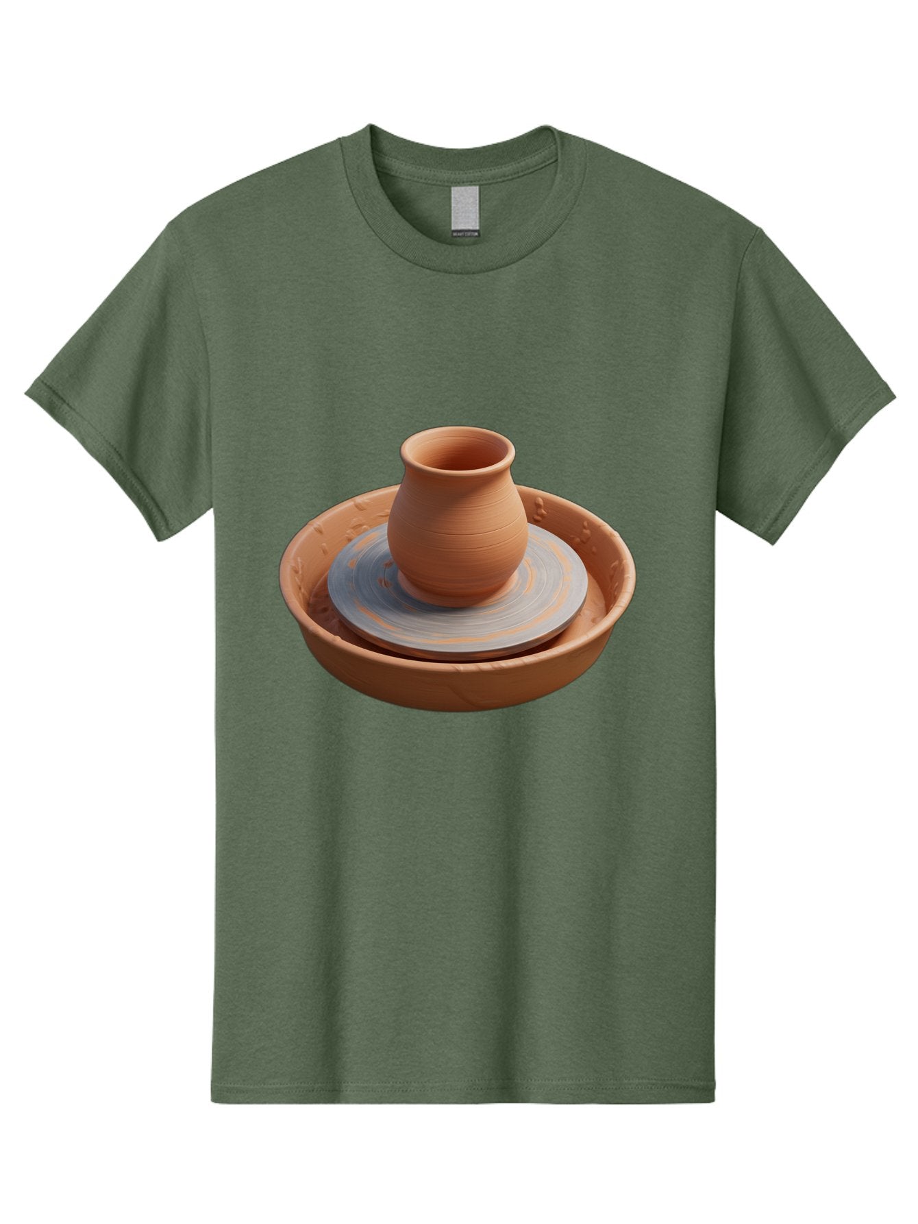 Clay-Pot-On-Pottery-Wheel Men'S Graphic Tee, 100% Cotton, Comfortable Casual Summer Wear, Machine Washable, Pottery Wheel, Clay Pot, Ceramics, Pottery Making, Handmade Crafts, Artisanal Pottery, Terracotta, Pottery Wheel Spinning Baa325 14