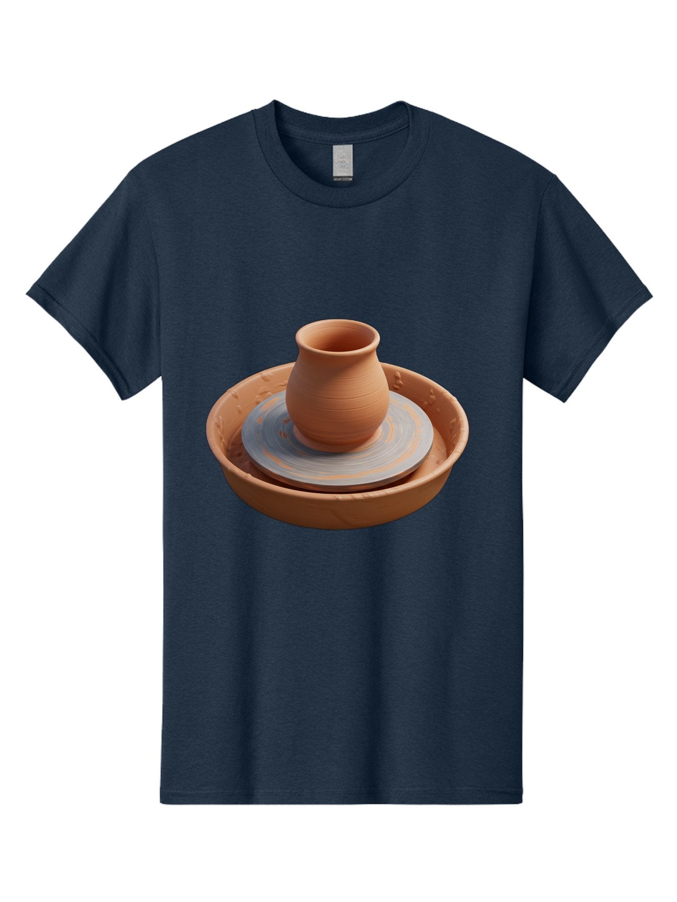 Clay-Pot-On-Pottery-Wheel Men'S Graphic Tee, 100% Cotton, Comfortable Casual Summer Wear, Machine Washable, Pottery Wheel, Clay Pot, Ceramics, Pottery Making, Handmade Crafts, Artisanal Pottery, Terracotta, Pottery Wheel Spinning Baa325 6
