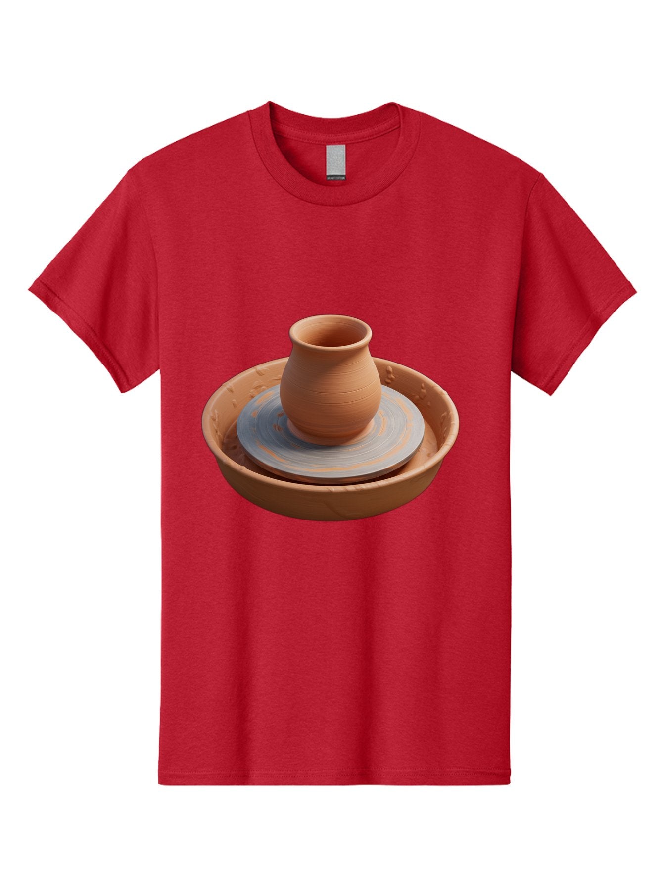 Clay-Pot-On-Pottery-Wheel Men'S Graphic Tee, 100% Cotton, Comfortable Casual Summer Wear, Machine Washable, Pottery Wheel, Clay Pot, Ceramics, Pottery Making, Handmade Crafts, Artisanal Pottery, Terracotta, Pottery Wheel Spinning Baa325 8