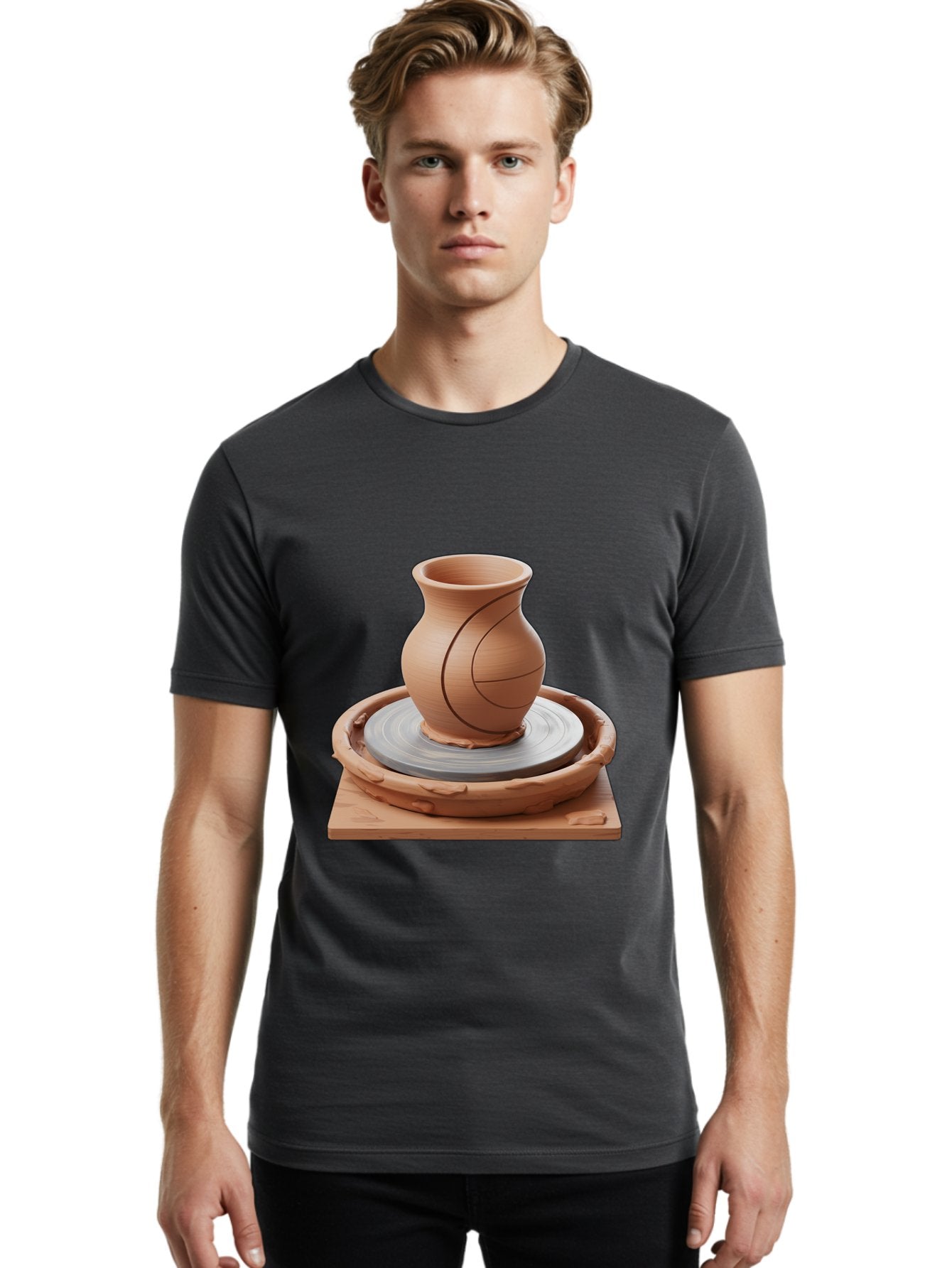 Clay-Pot Men'S Graphic Tee, 100% Cotton, Comfortable Casual Summer Wear, Machine Washable, Clay Vase, Pottery Wheel, Ceramics, Handmade, Artisanal, Craftsmanship, Creative Process, Art Studio, Handmade Pottery, Ceramic Art Baa326 29