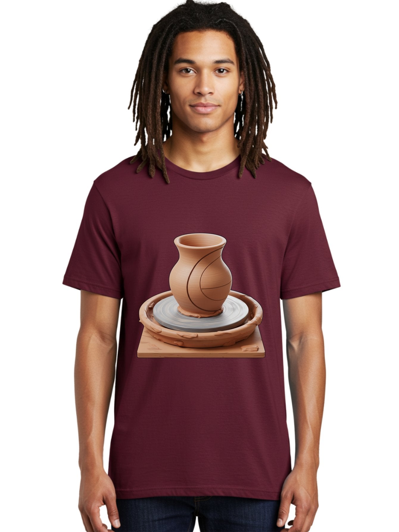 Clay-Pot Men'S Graphic Tee, 100% Cotton, Comfortable Casual Summer Wear, Machine Washable, Clay Vase, Pottery Wheel, Ceramics, Handmade, Artisanal, Craftsmanship, Creative Process, Art Studio, Handmade Pottery, Ceramic Art Baa326 24