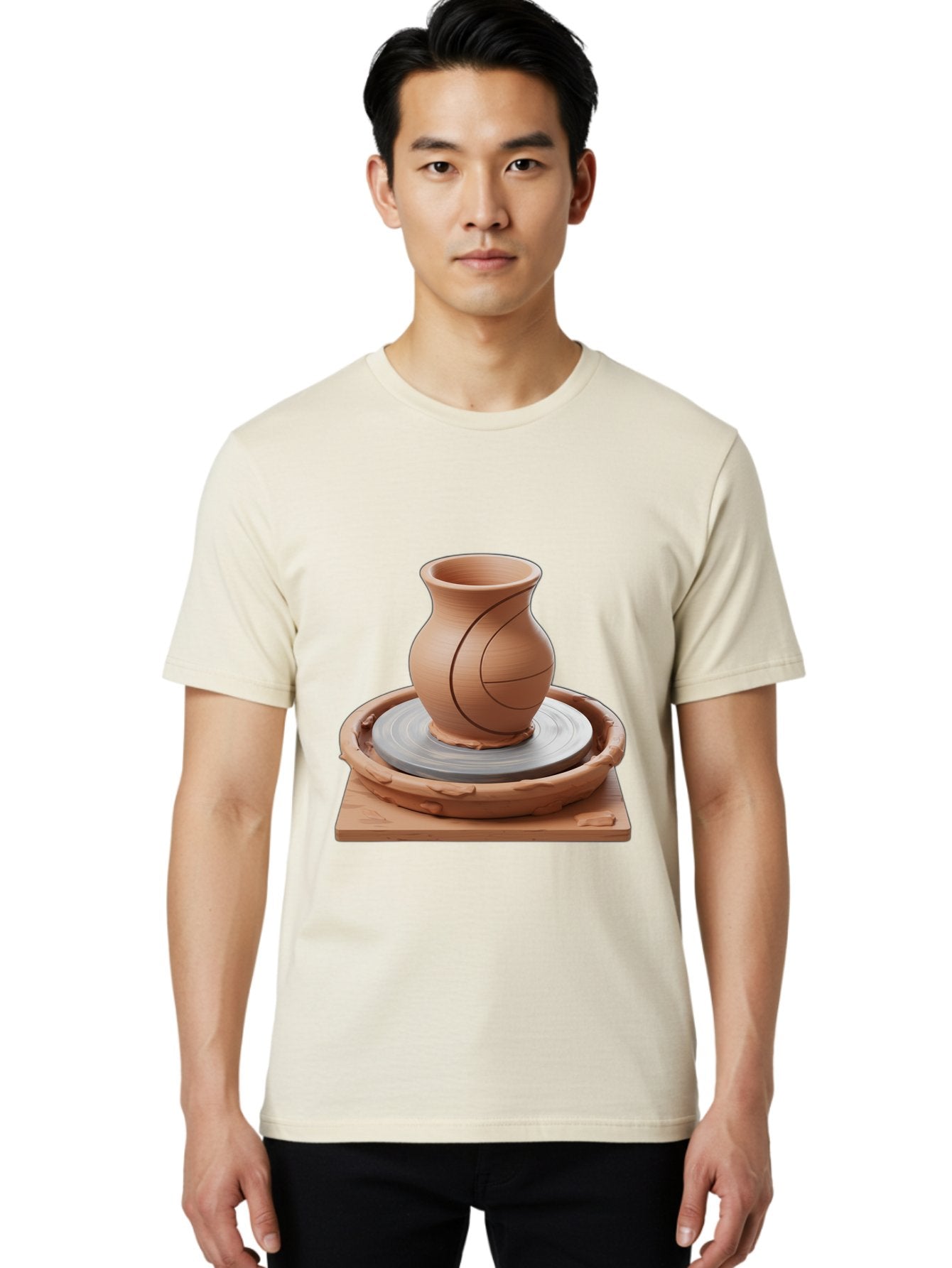 Clay-Pot Men'S Graphic Tee, 100% Cotton, Comfortable Casual Summer Wear, Machine Washable, Clay Vase, Pottery Wheel, Ceramics, Handmade, Artisanal, Craftsmanship, Creative Process, Art Studio, Handmade Pottery, Ceramic Art Baa326 18