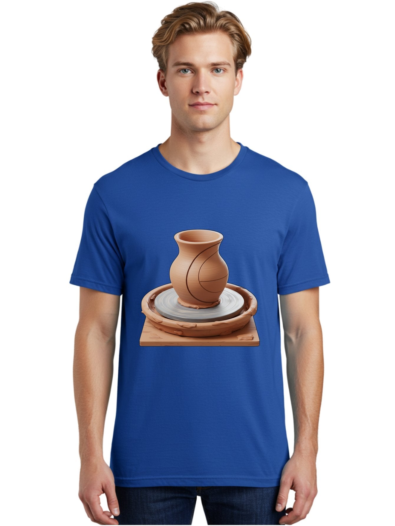 Clay-Pot Men'S Graphic Tee, 100% Cotton, Comfortable Casual Summer Wear, Machine Washable, Clay Vase, Pottery Wheel, Ceramics, Handmade, Artisanal, Craftsmanship, Creative Process, Art Studio, Handmade Pottery, Ceramic Art Baa326 28