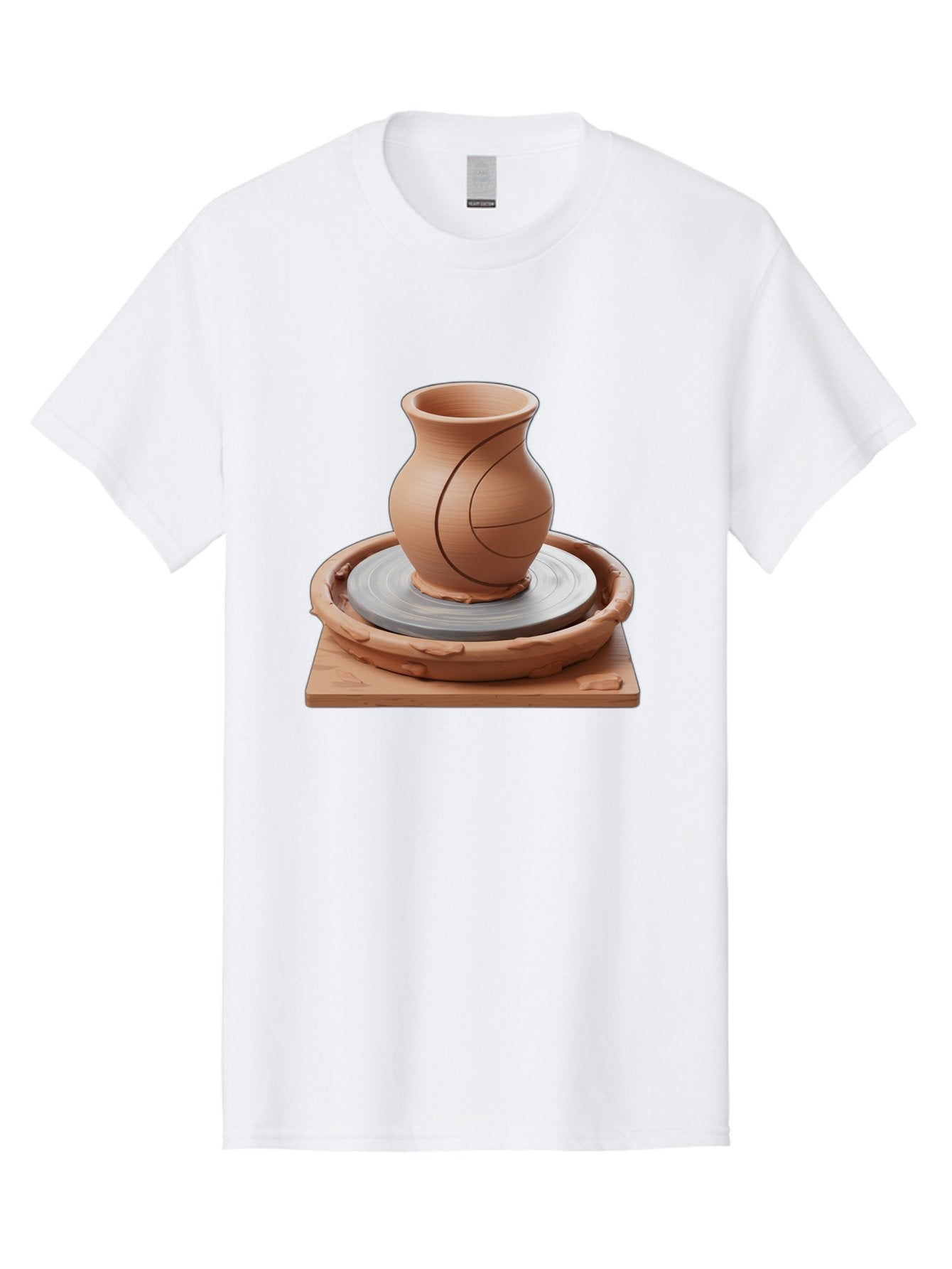 Clay-Pot Men'S Graphic Tee, 100% Cotton, Comfortable Casual Summer Wear, Machine Washable, Clay Vase, Pottery Wheel, Ceramics, Handmade, Artisanal, Craftsmanship, Creative Process, Art Studio, Handmade Pottery, Ceramic Art Baa326 3