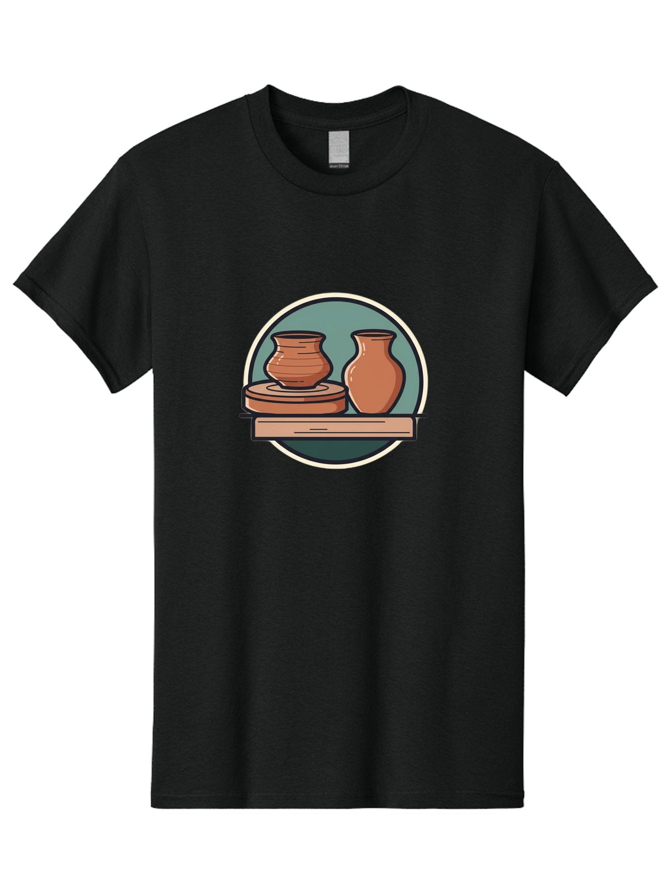 Clay-Pots-On-A-Shelf Men'S Graphic Tee, 100% Cotton, Comfortable Casual Summer Wear, Machine Washable, Clay Vases On Wooden Shelf, Pottery Art, Ceramic Craftsmanship, Traditional Pottery, Handmade Ceramics, Earthy Tones, Artisanal Decor Baa327 13