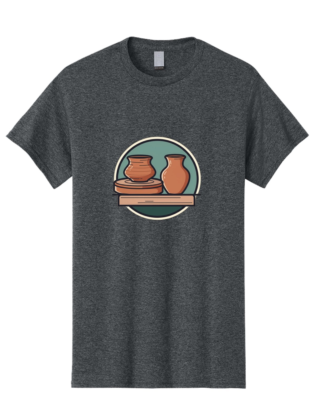 Clay-Pots-On-A-Shelf Men'S Graphic Tee, 100% Cotton, Comfortable Casual Summer Wear, Machine Washable, Clay Vases On Wooden Shelf, Pottery Art, Ceramic Craftsmanship, Traditional Pottery, Handmade Ceramics, Earthy Tones, Artisanal Decor Baa327 11