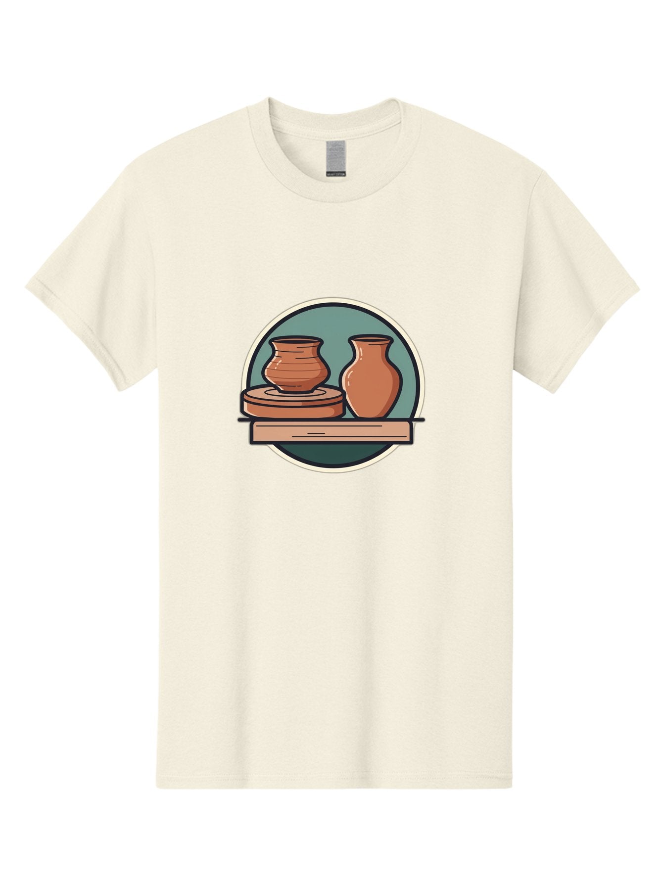 Clay-Pots-On-A-Shelf Men'S Graphic Tee, 100% Cotton, Comfortable Casual Summer Wear, Machine Washable, Clay Vases On Wooden Shelf, Pottery Art, Ceramic Craftsmanship, Traditional Pottery, Handmade Ceramics, Earthy Tones, Artisanal Decor Baa327 12