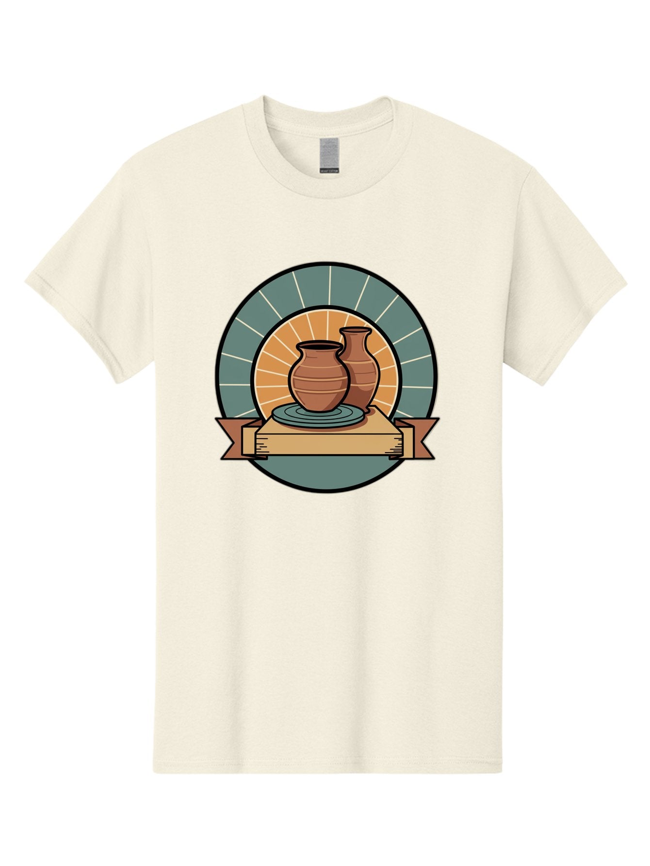 Clay-Pots-On-Pottery-Wheel Men'S Graphic Tee, 100% Cotton, Comfortable Casual Summer Wear, Machine Washable, Pottery Wheel, Clay Vases, Ceramics, Handmade Pottery, Artisanal Crafts, Pottery Art, Potter'S Wheel, Clay Pots, Decorative Vases, Baa328 8