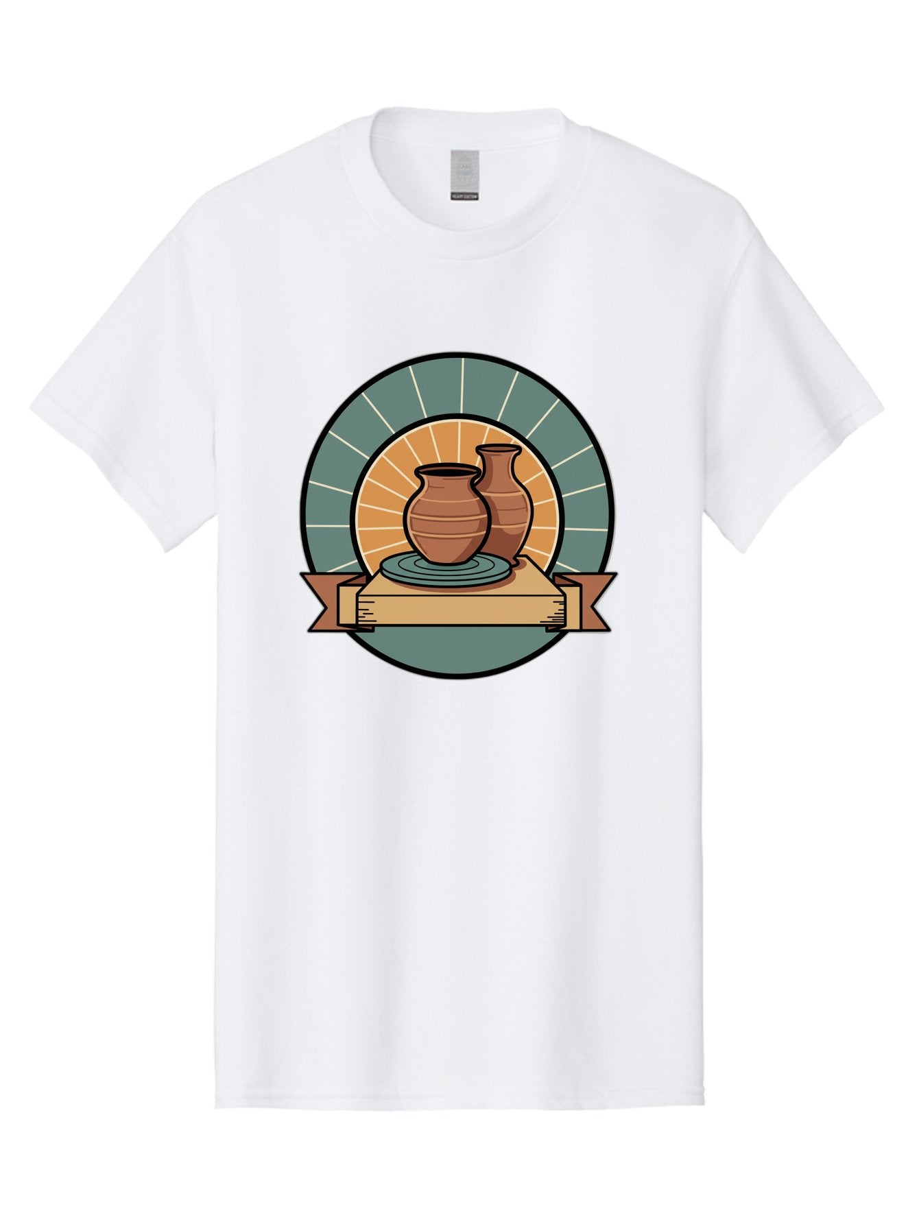 Clay-Pots-On-Pottery-Wheel Men'S Graphic Tee, 100% Cotton, Comfortable Casual Summer Wear, Machine Washable, Pottery Wheel, Clay Vases, Ceramics, Handmade Pottery, Artisanal Crafts, Pottery Art, Potter'S Wheel, Clay Pots, Decorative Vases, Baa328 5