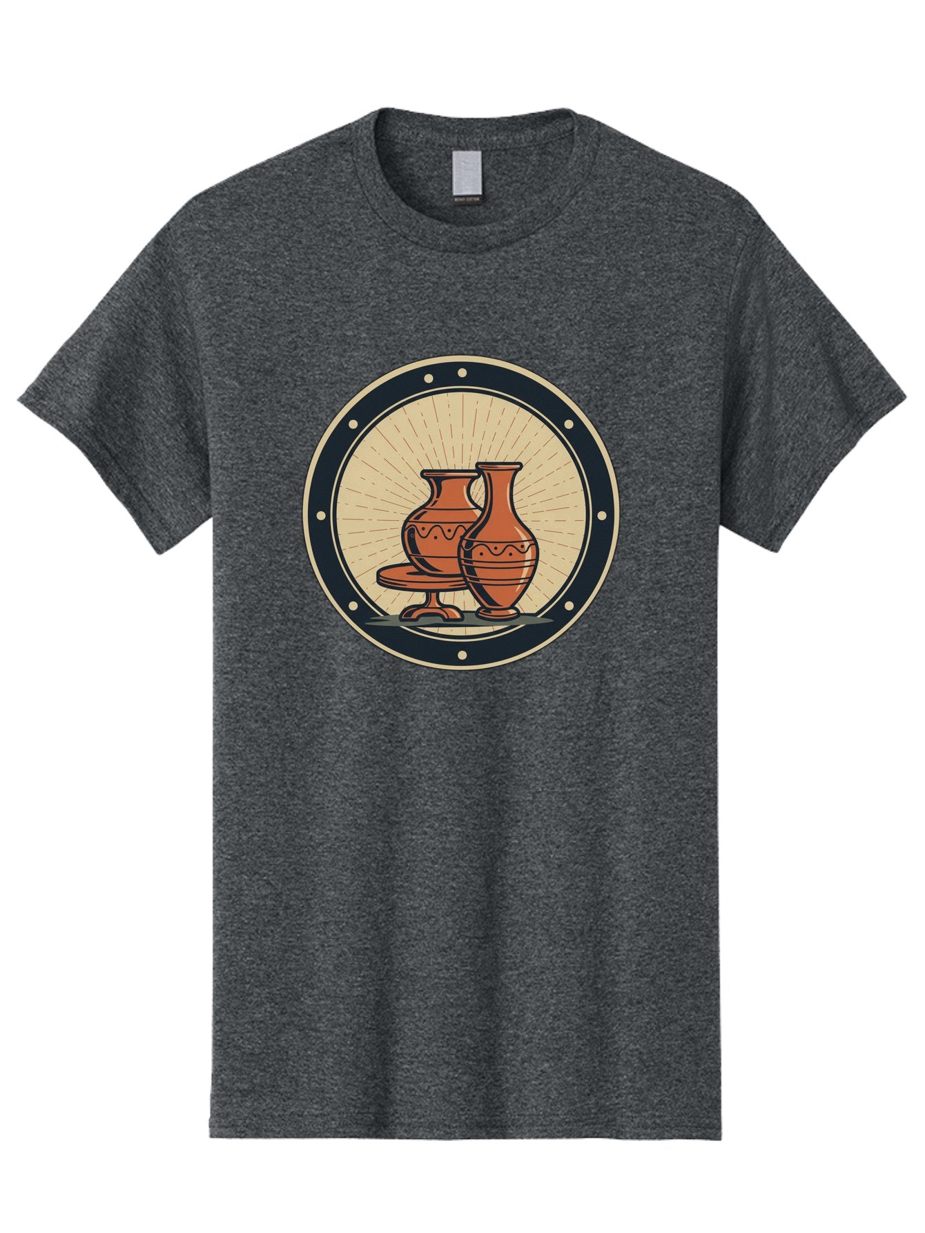 Clay-Pots Men'S Graphic Tee, 100% Cotton, Comfortable Casual Summer Wear, Machine Washable, Clay Pots, Ancient Pottery, Vintage Ceramics, Decorative Vases, Earthy Tones, Traditional Craftsmanship, Cultural Heritage, Artistic Expression, Baa329 3