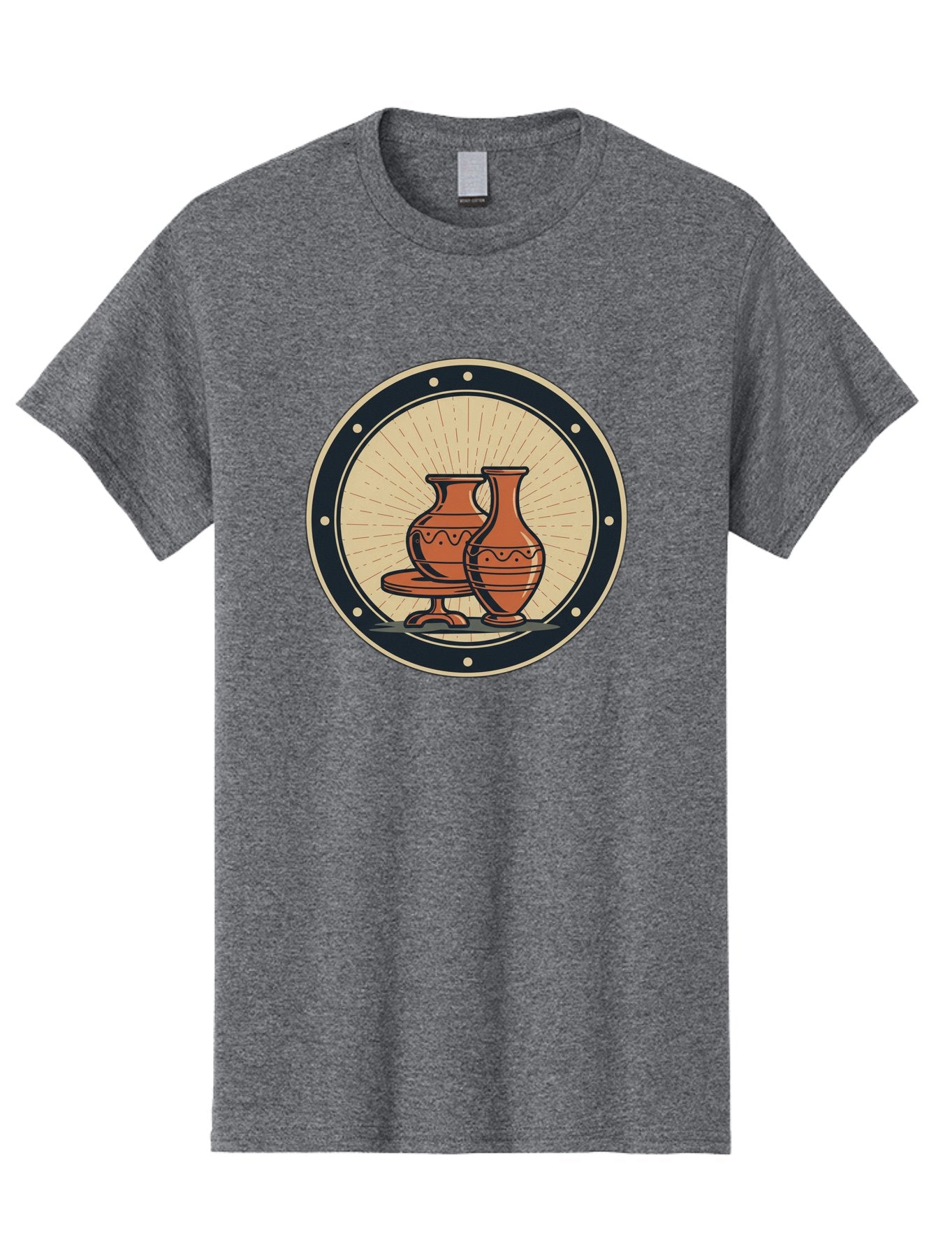 Clay-Pots Men'S Graphic Tee, 100% Cotton, Comfortable Casual Summer Wear, Machine Washable, Clay Pots, Ancient Pottery, Vintage Ceramics, Decorative Vases, Earthy Tones, Traditional Craftsmanship, Cultural Heritage, Artistic Expression, Baa329 5